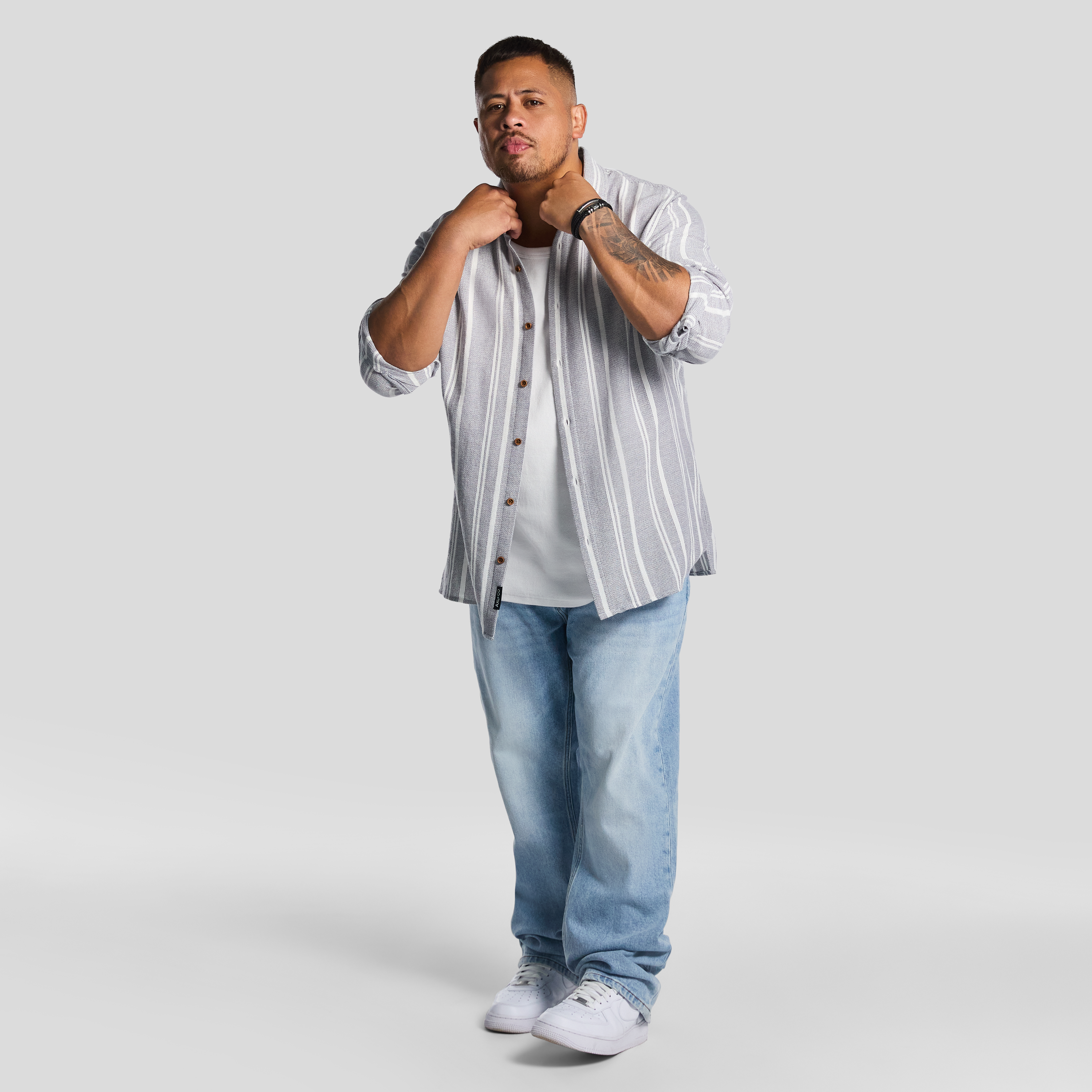 Light Blue Franco Textured Casual Shirt