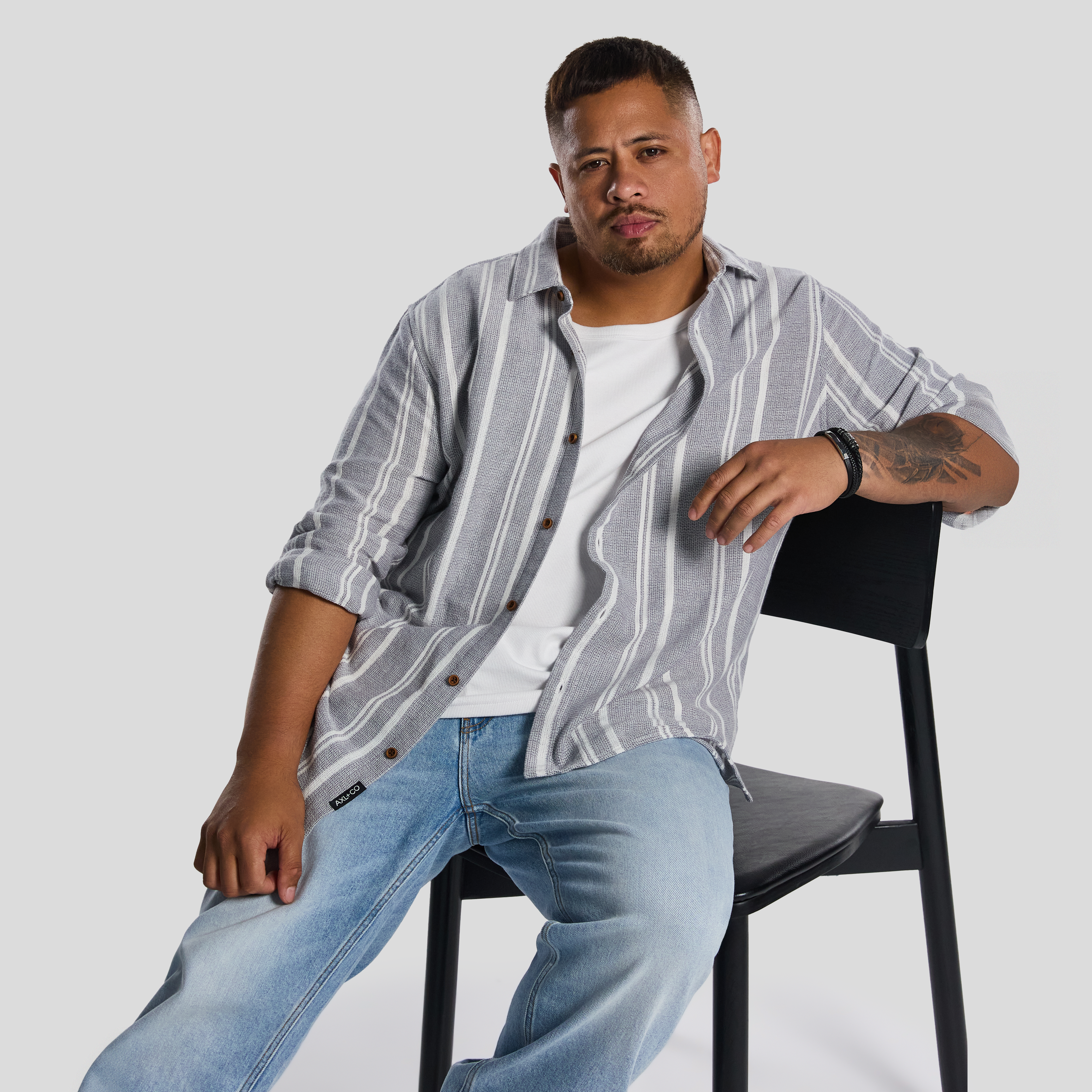 Light Blue Franco Textured Casual Shirt