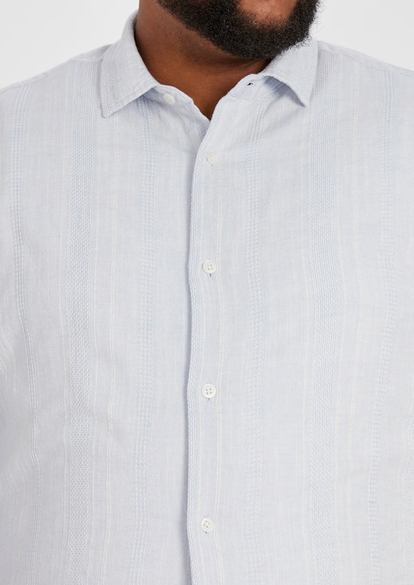 Light Blue Rufus Textured Casual Shirt