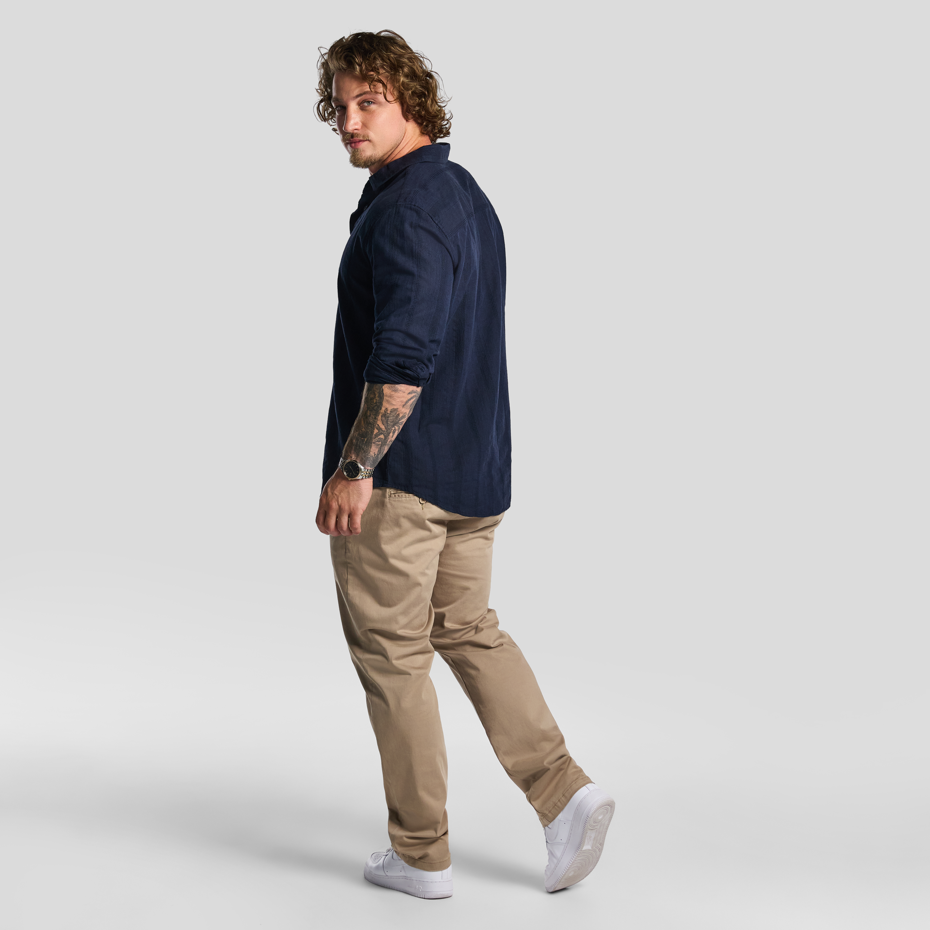 Navy Rufus Textured Casual Shirt