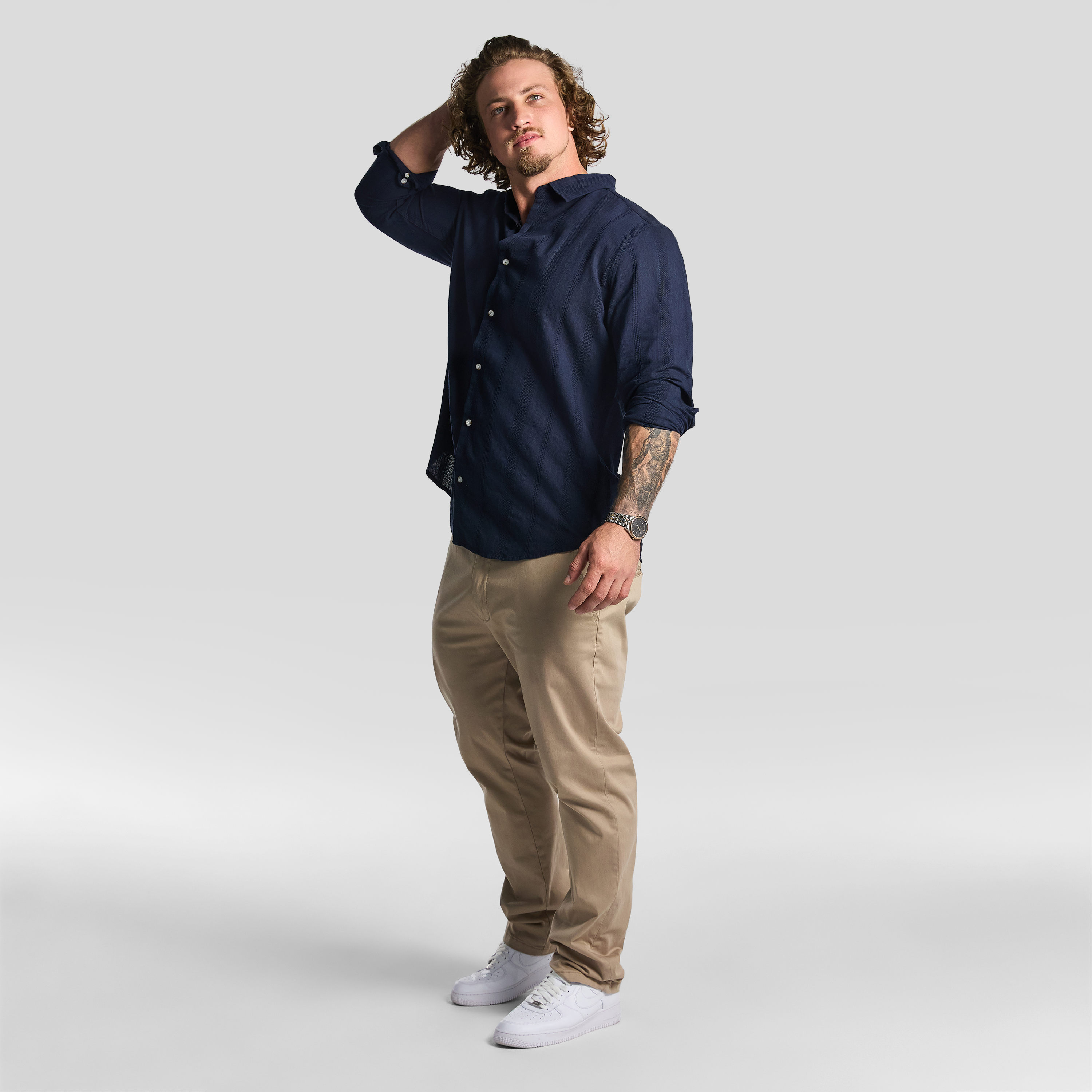 Navy Rufus Textured Casual Shirt