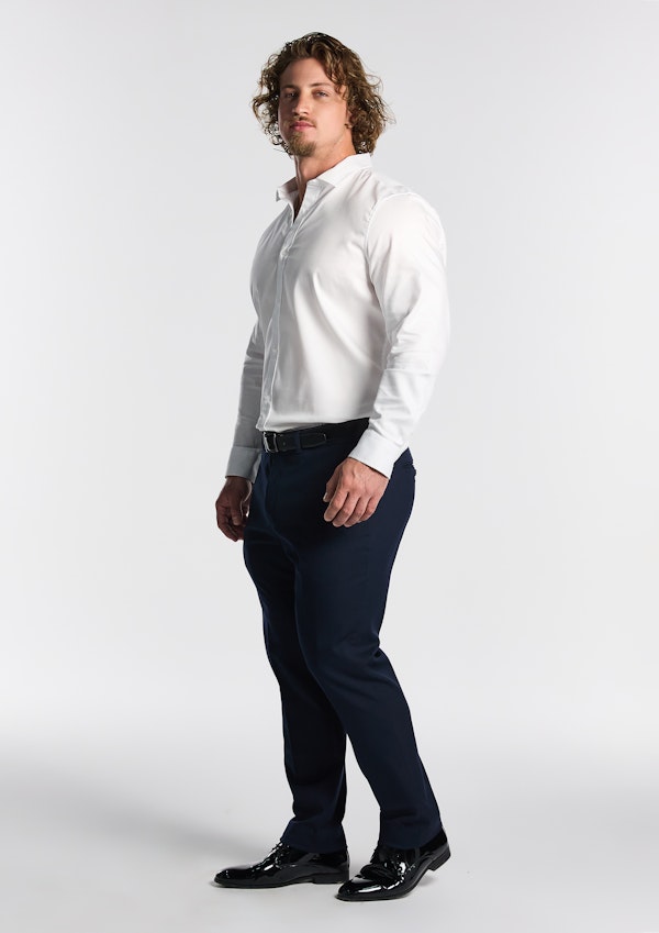 Navy Diamond Slim Dress Pant