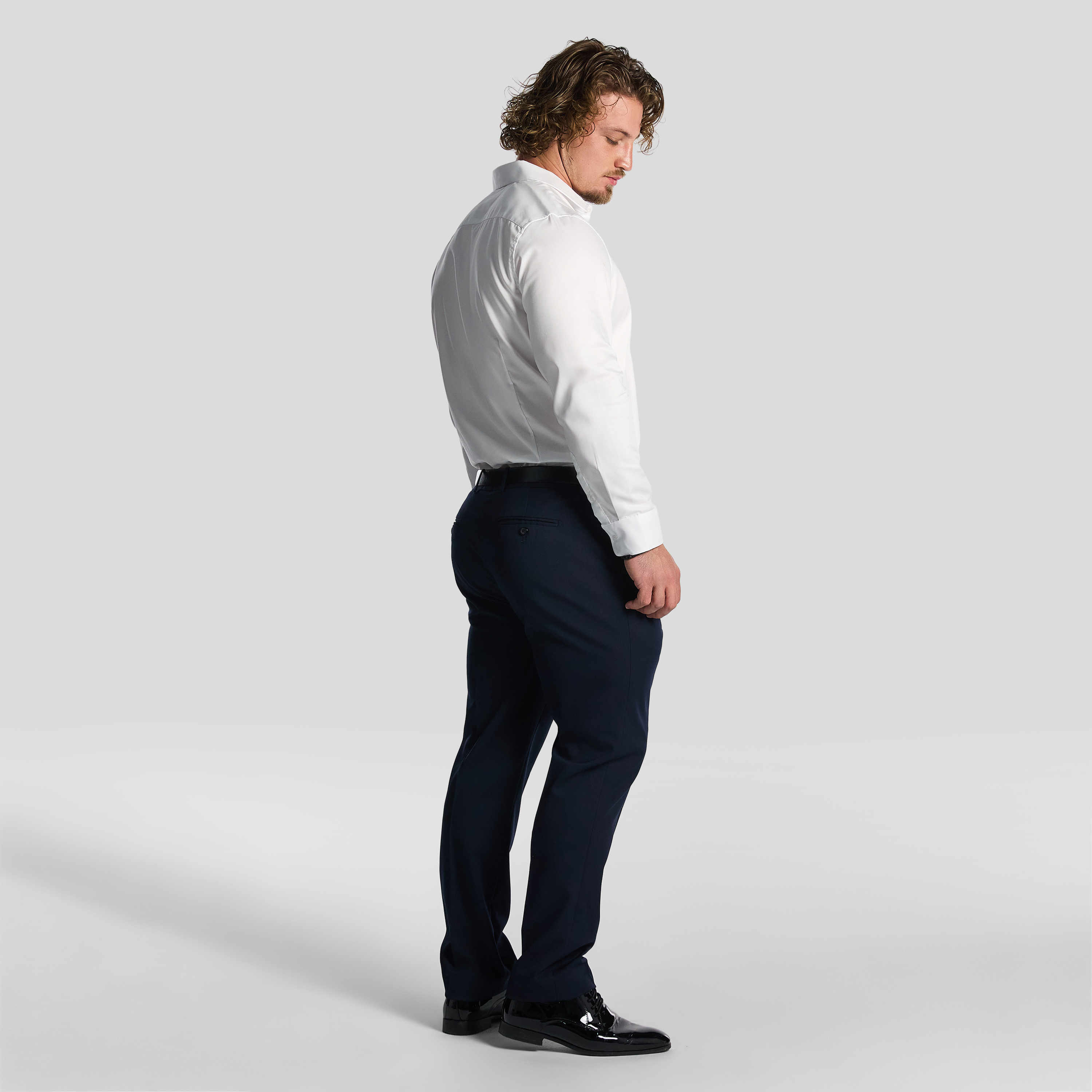 Navy Diamond Slim Dress Pant