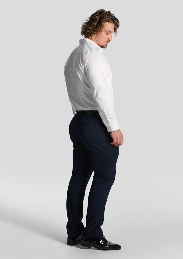 Navy Diamond Slim Dress Pant