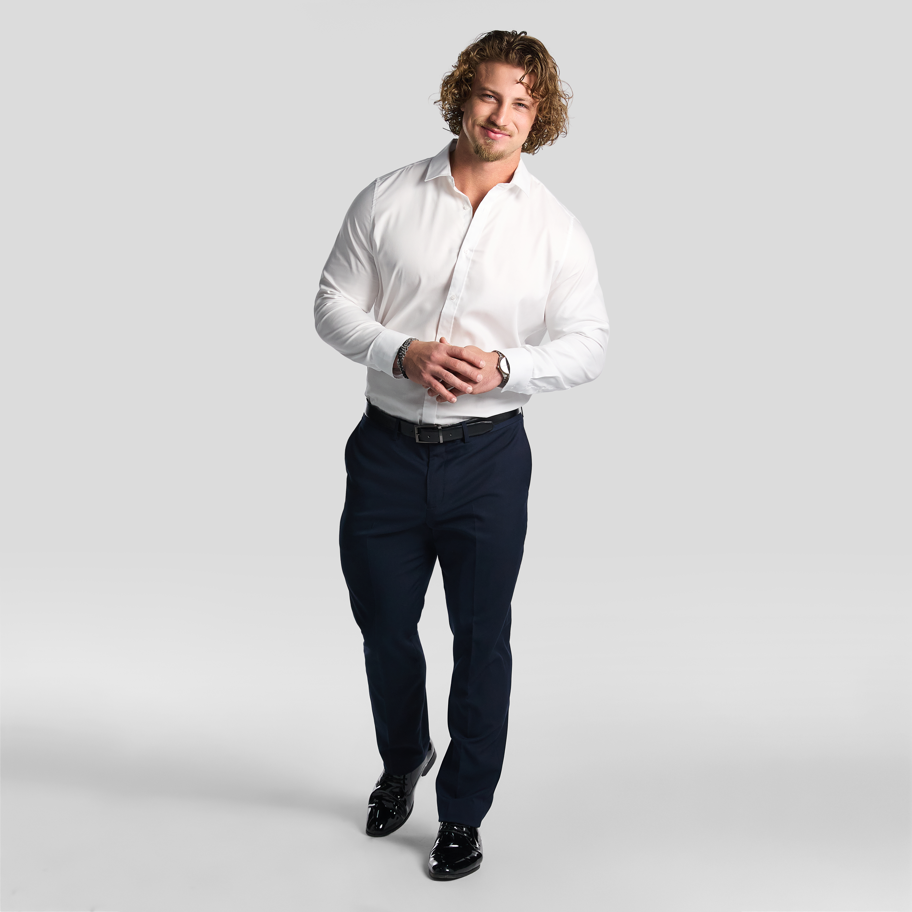 Navy Diamond Slim Dress Pant