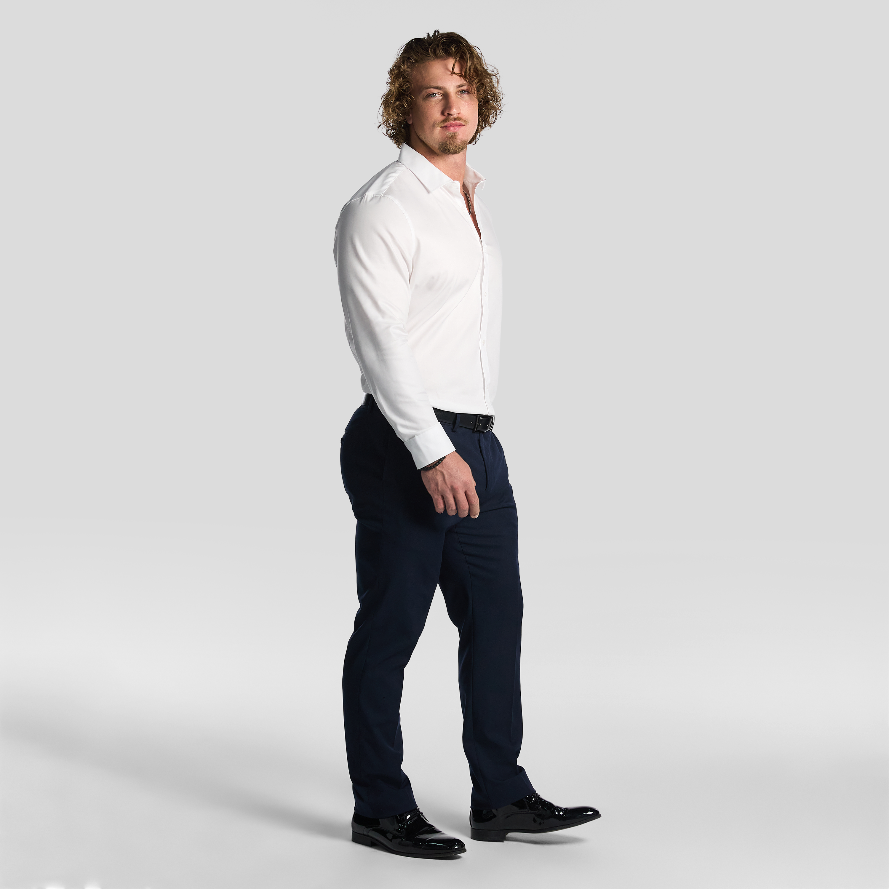 Navy Diamond Slim Dress Pant