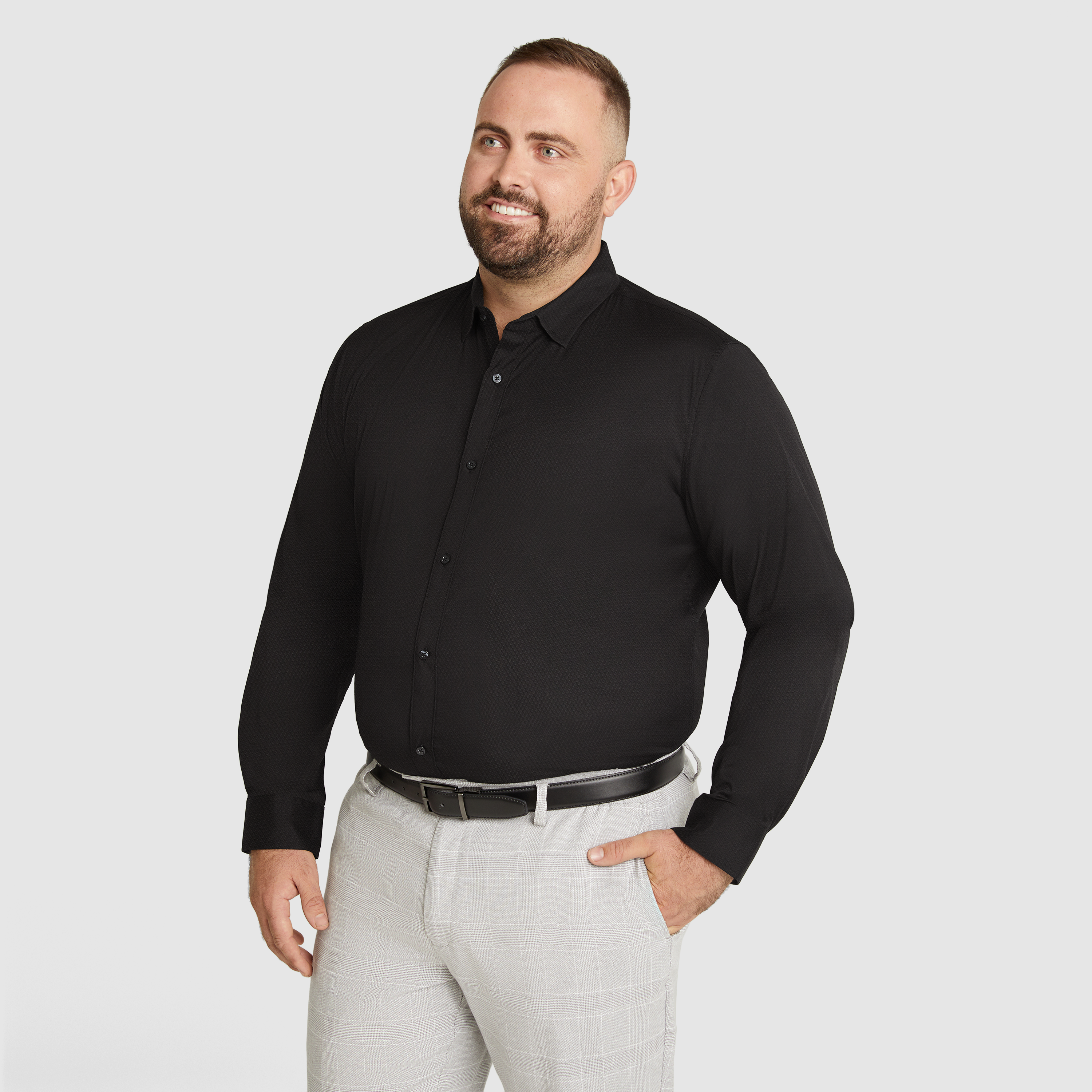 Black Cardiff Classic Dress Shirt