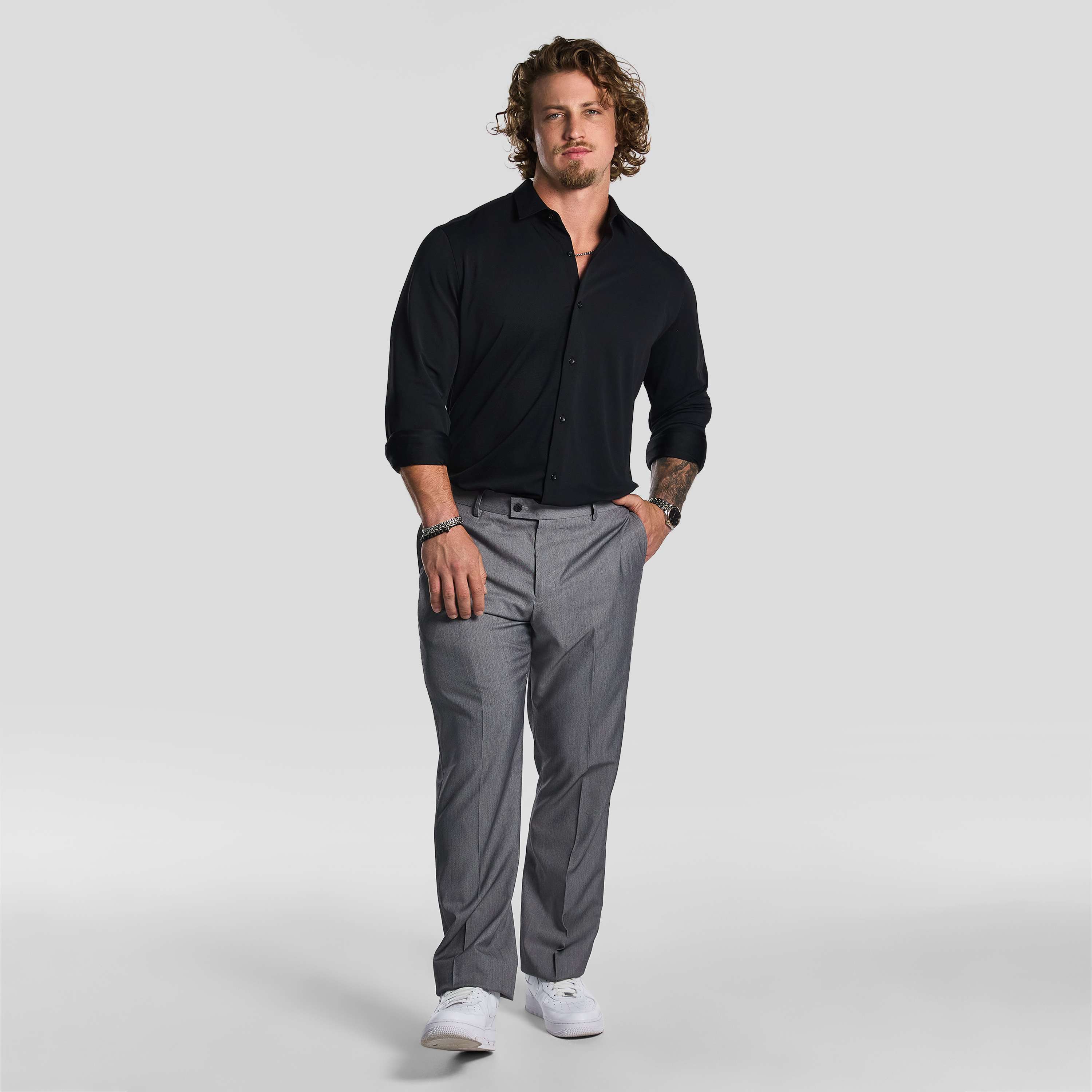 Black Creston Stretch Dress Shirt