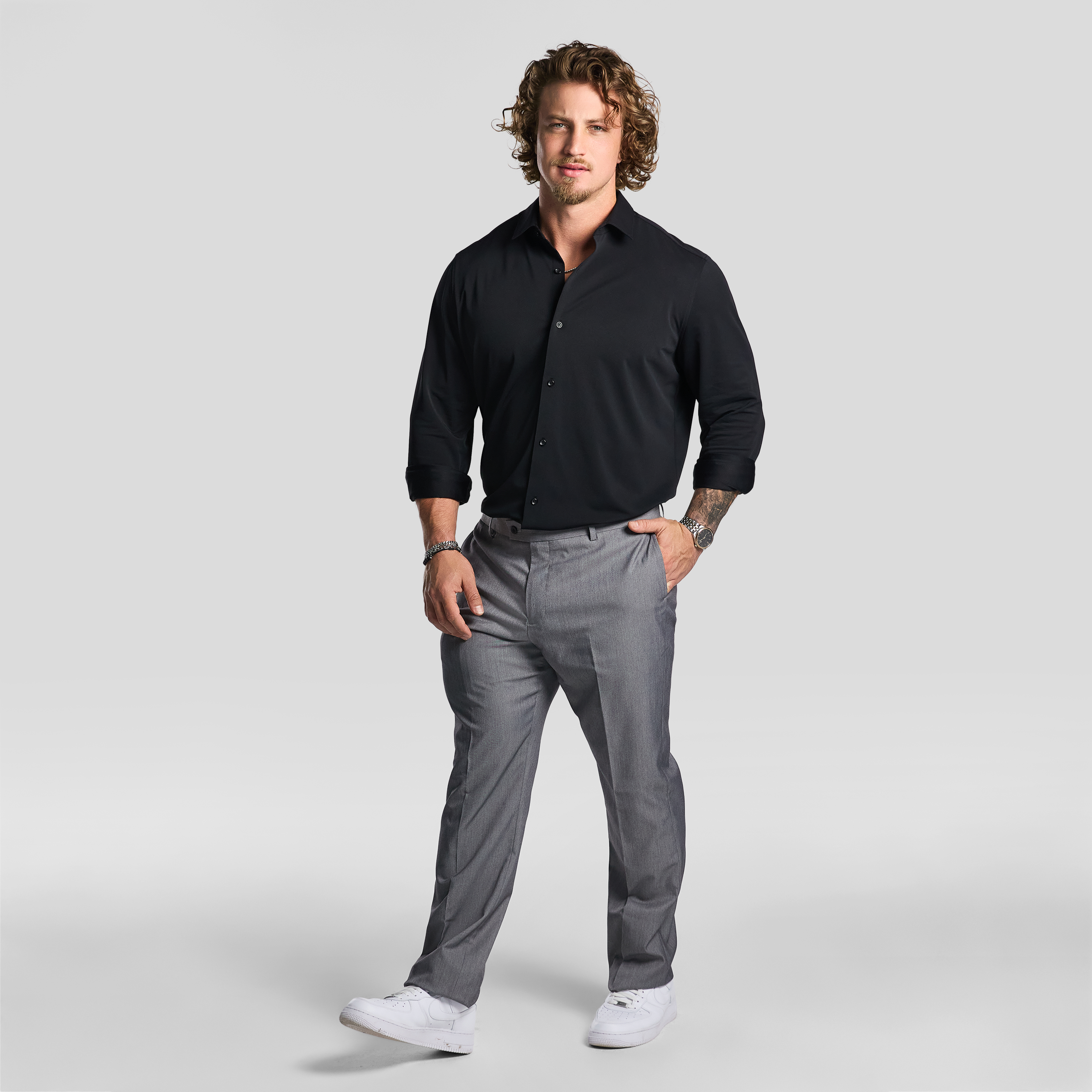 Black Creston Stretch Dress Shirt