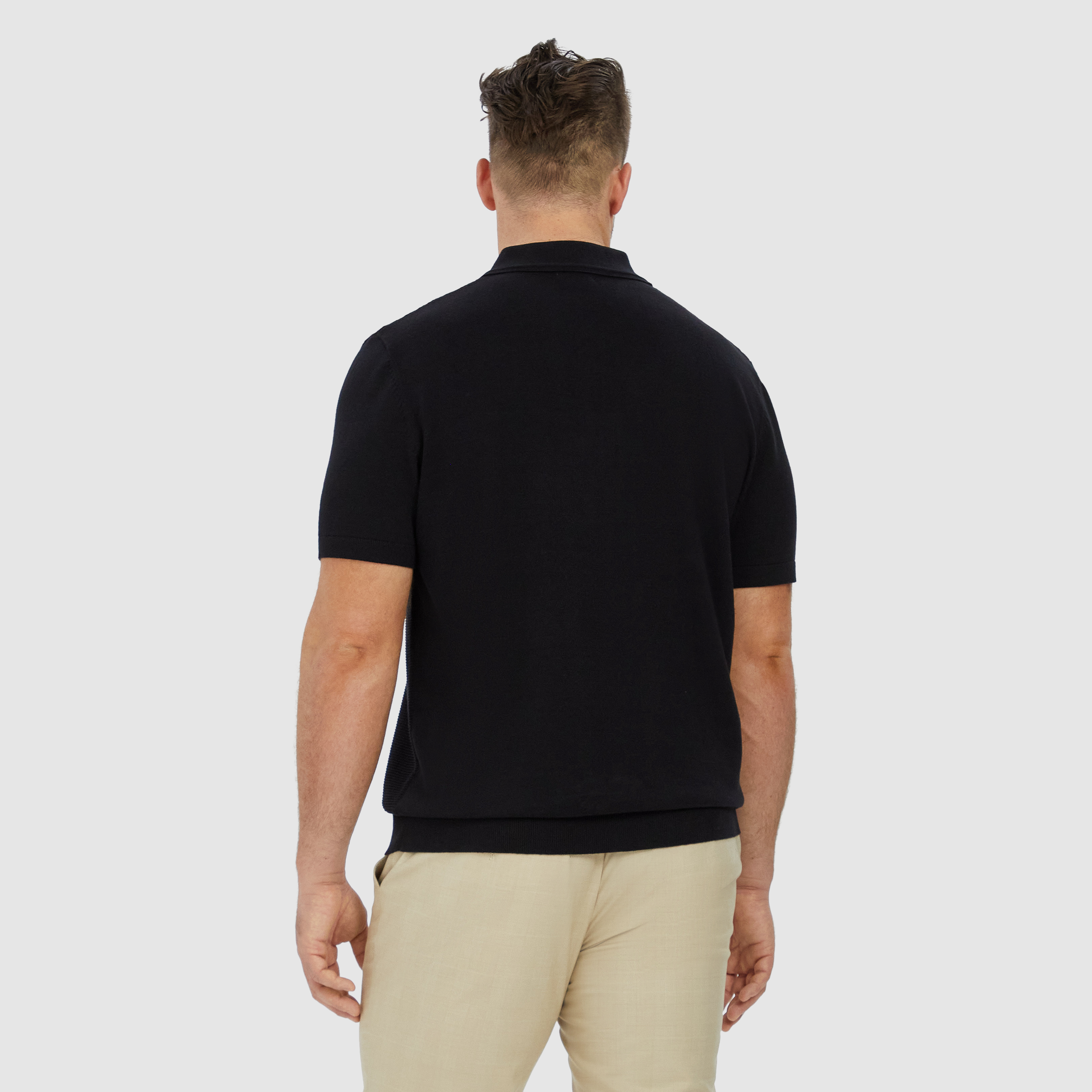 Black Caspian Knit Polo