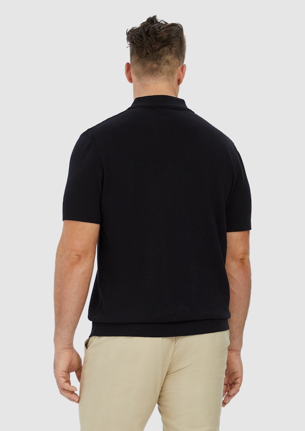 Black Caspian Knit Polo