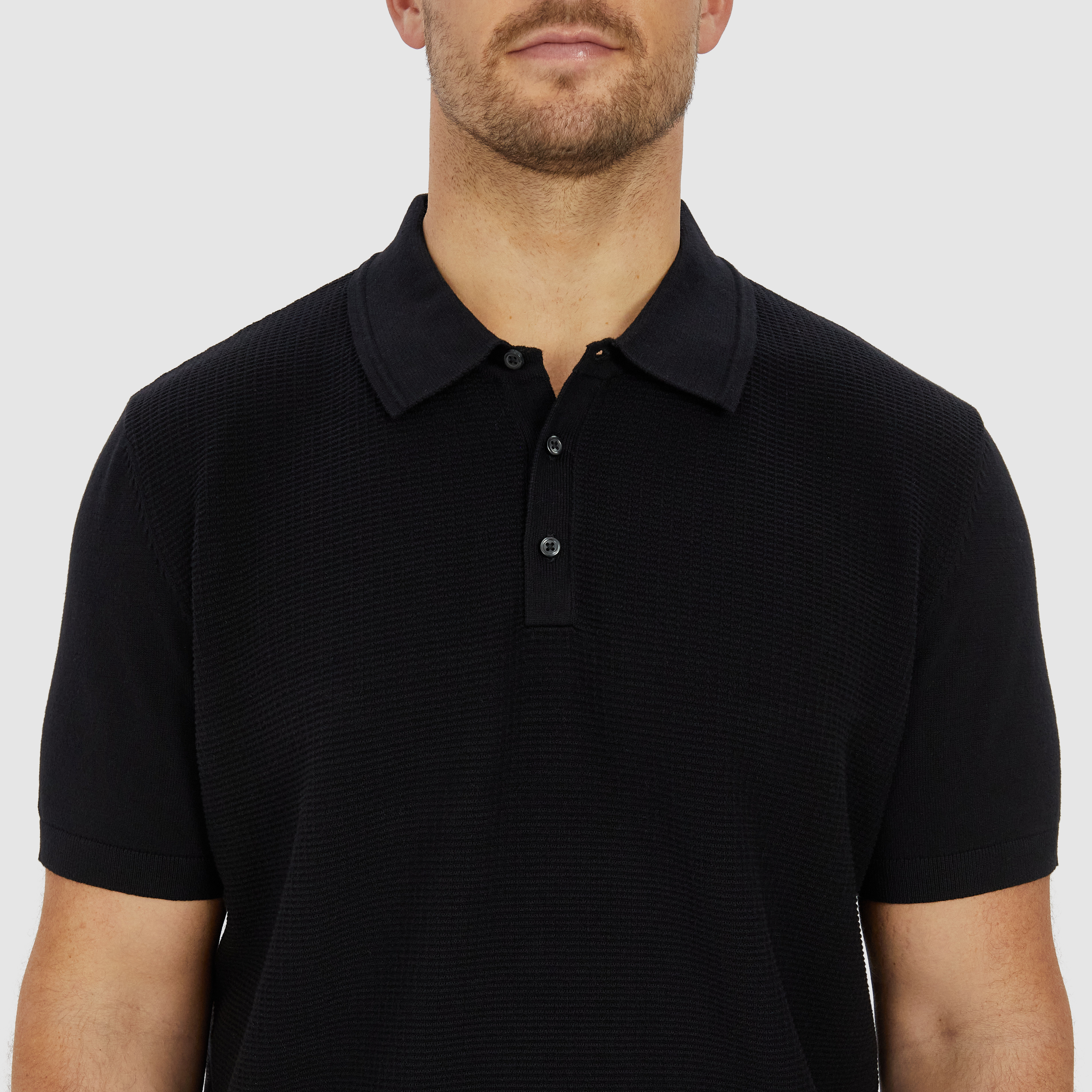 Black Caspian Knit Polo