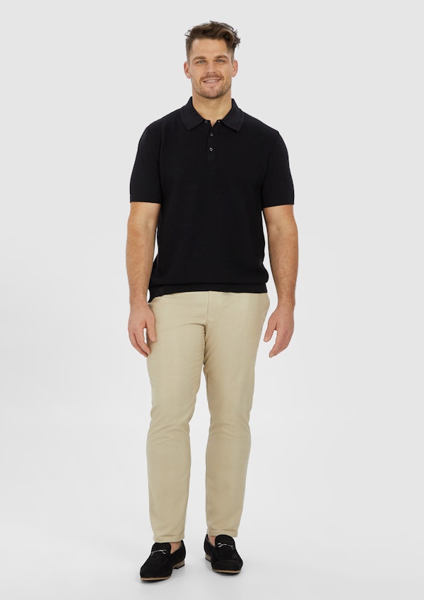 Black Caspian Knit Polo