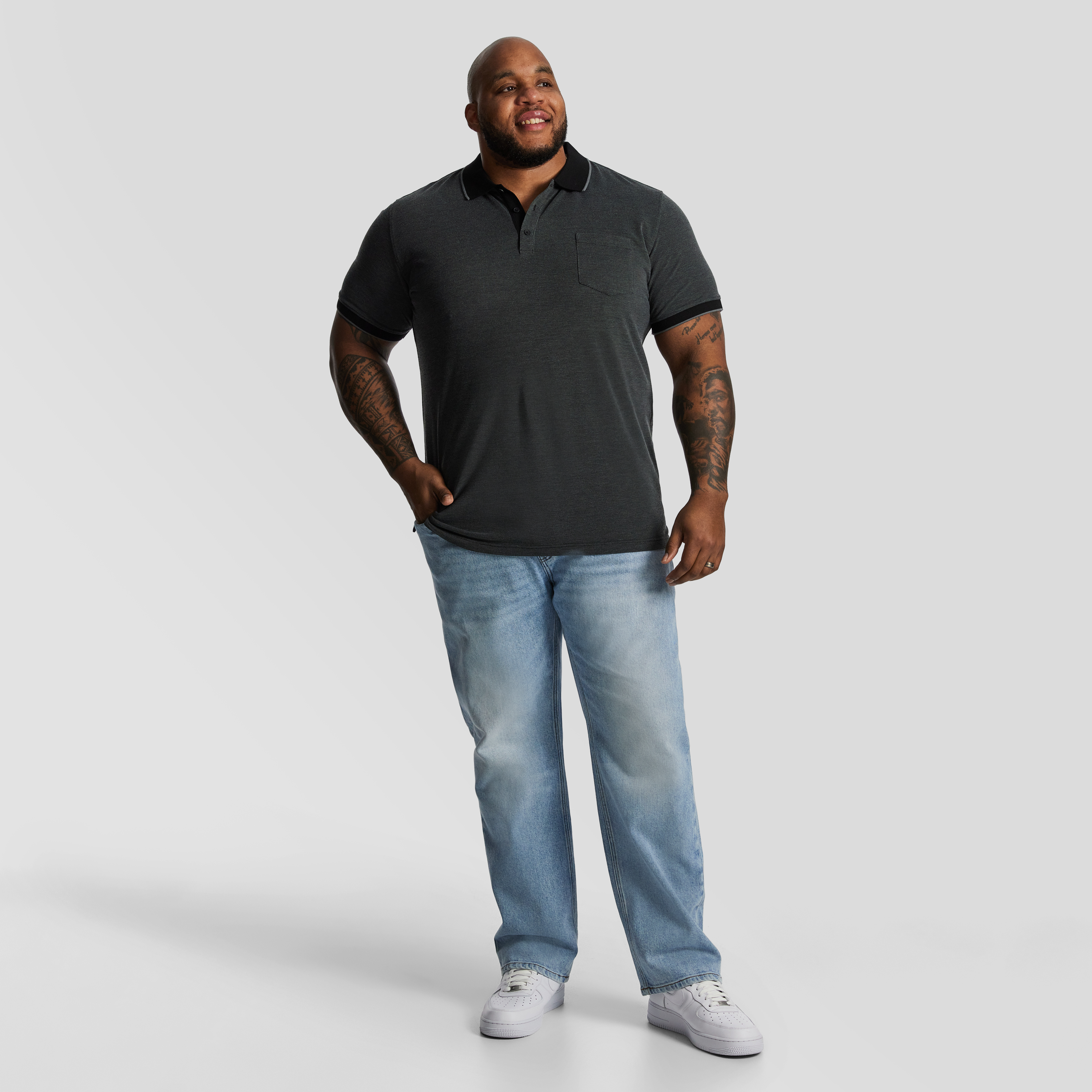 Charcoal Judson Cotton Blend Polo Shirt