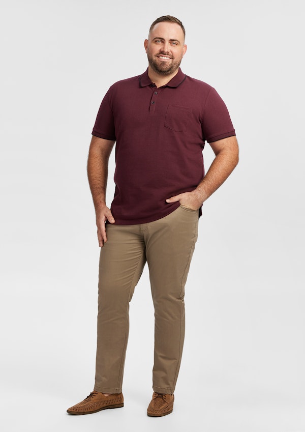Wine Judson Cotton Blend Polo Shirt