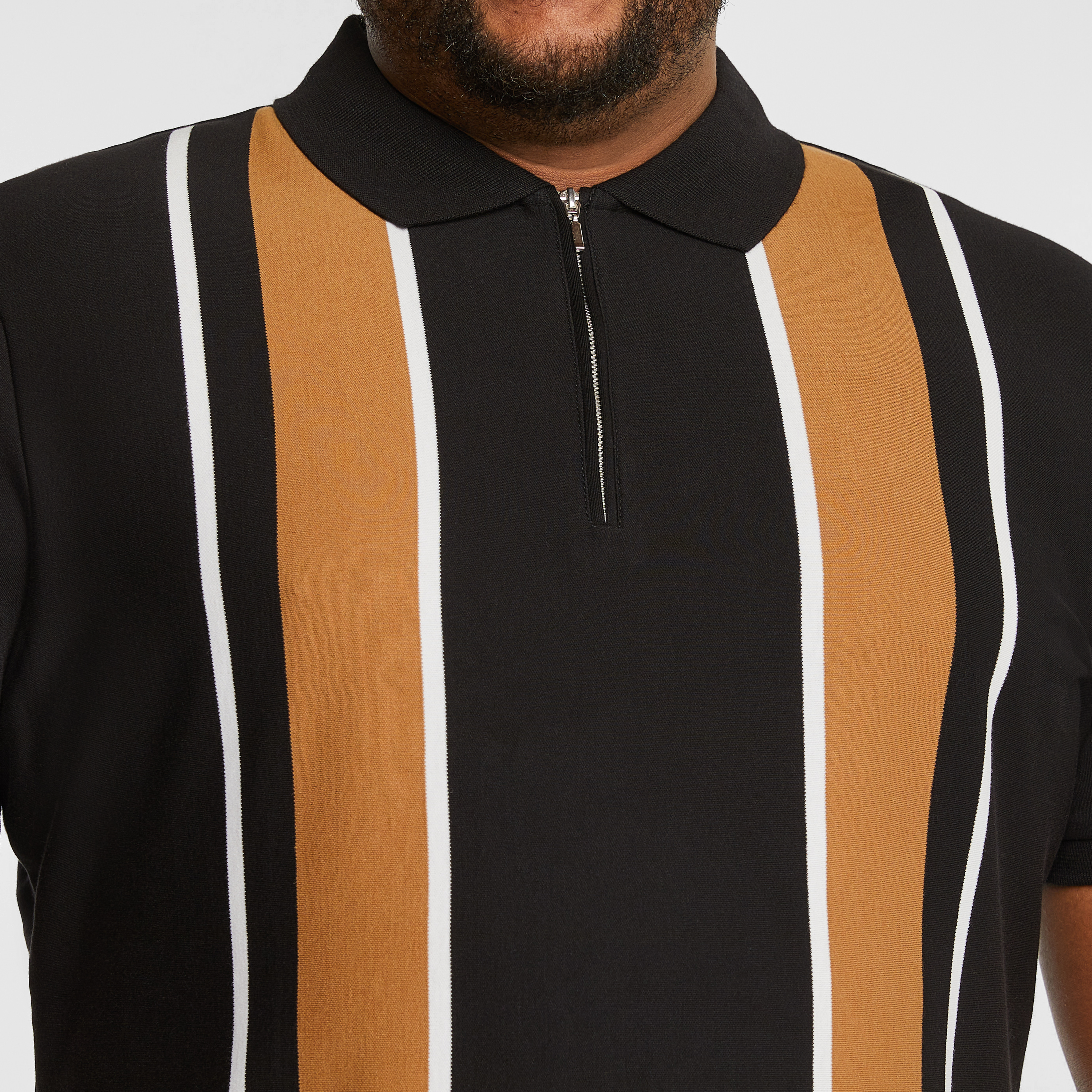 Black Beaumont Striped Polo Shirt
