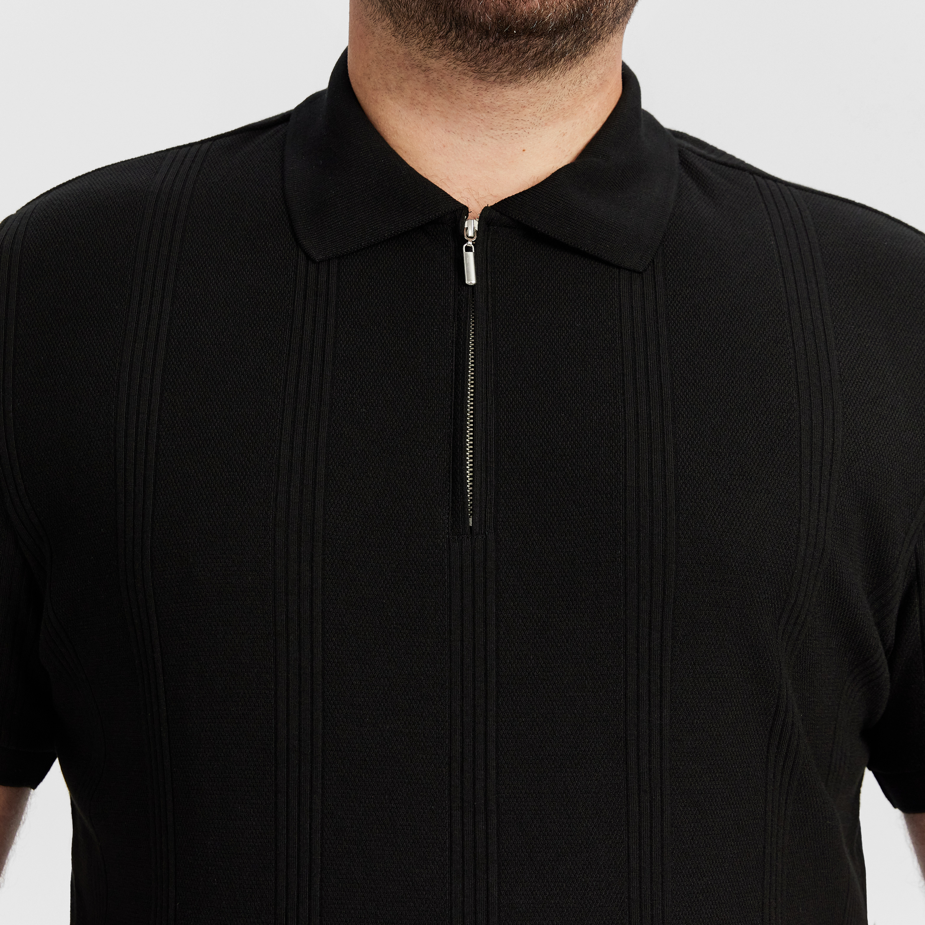 Black Dario Quarter Zip Smart Polo