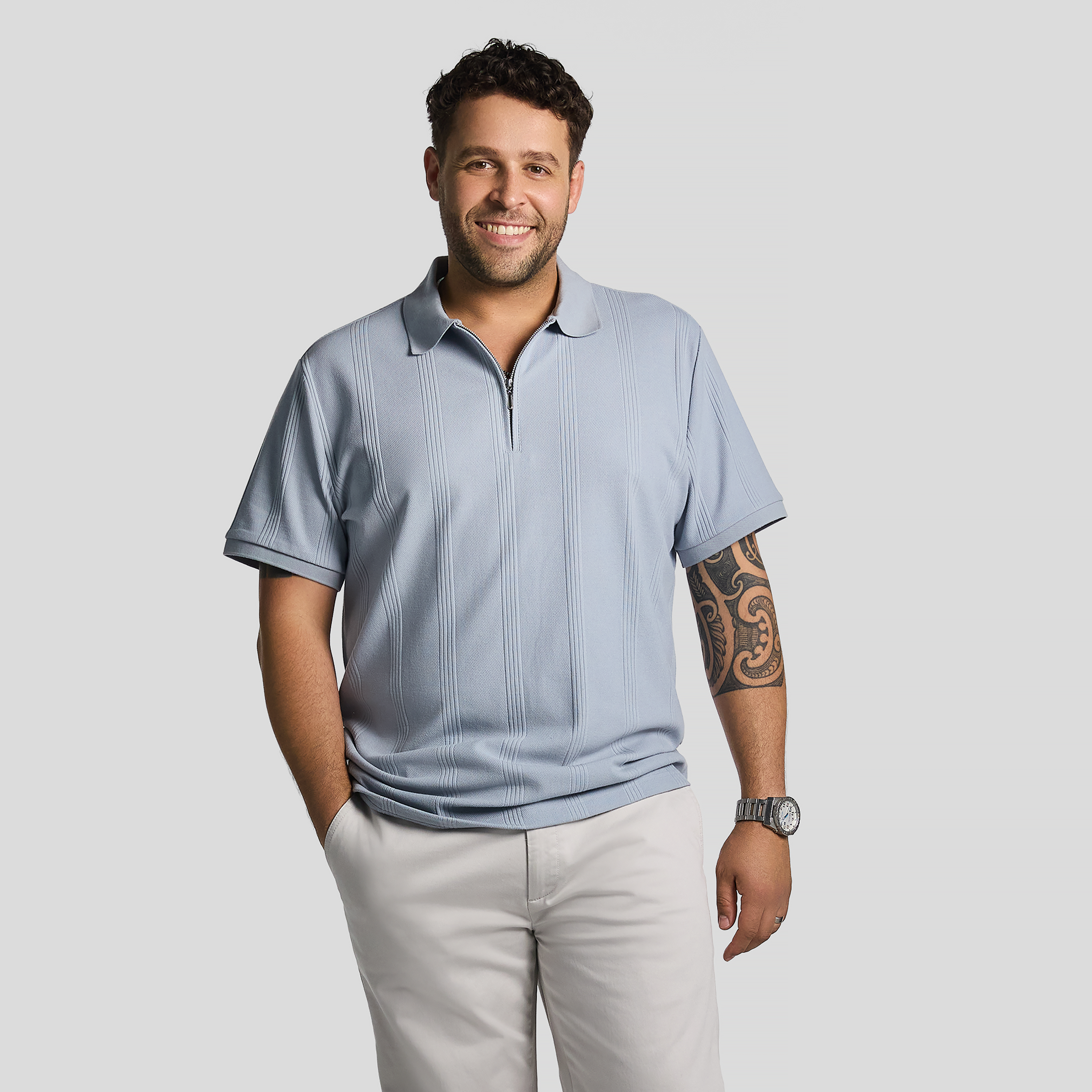 Dario Quarter Zip Smart Polo