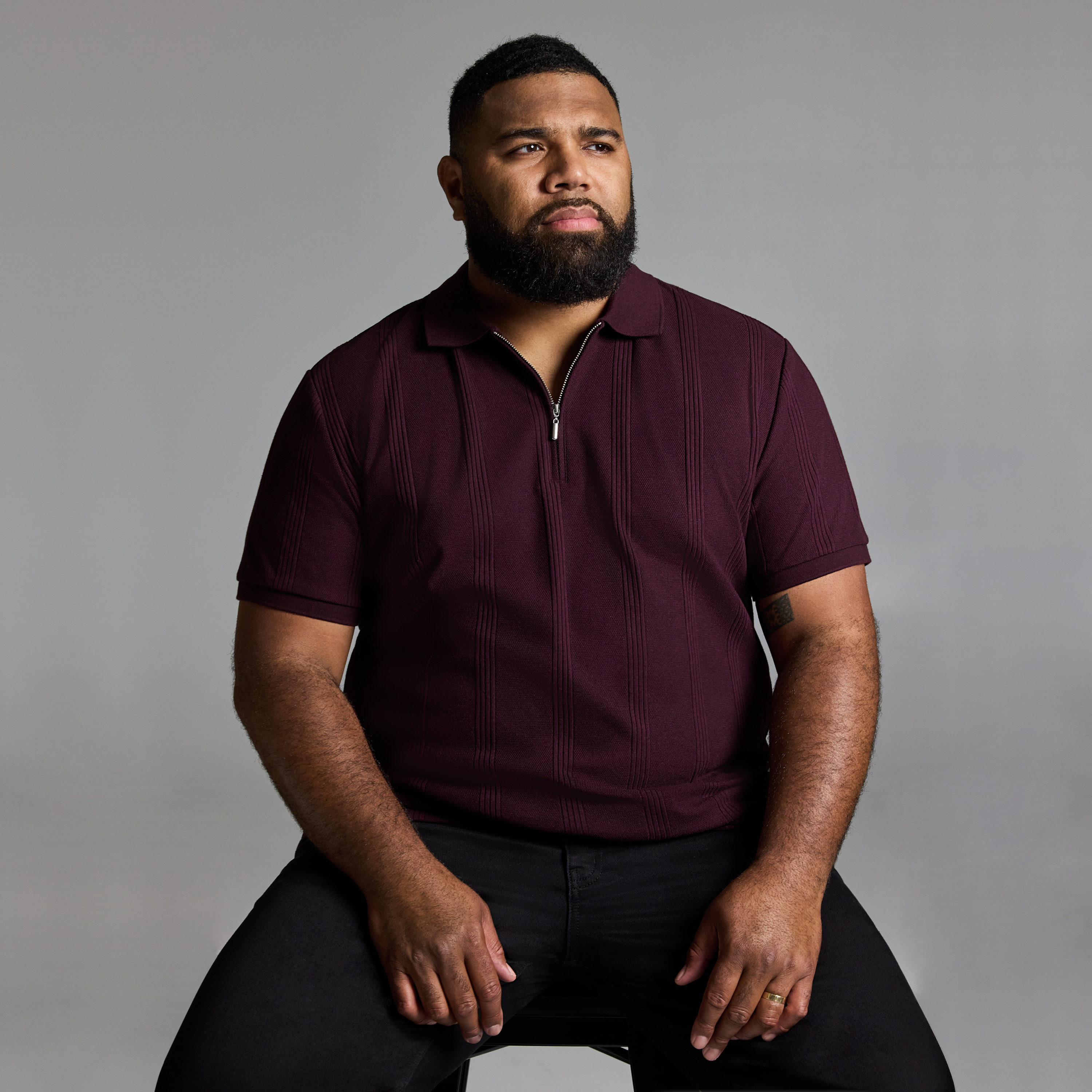 Wine Dario Quarter Zip Smart Polo