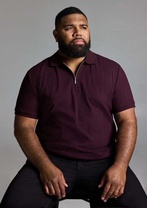 Wine Dario Quarter Zip Smart Polo