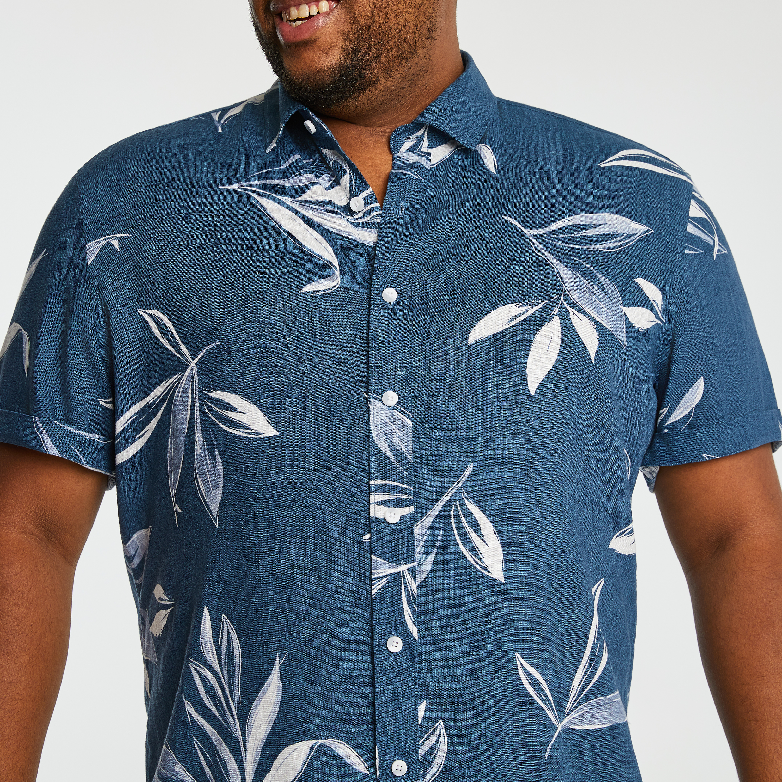 Blue Neo Foliage Print Shirt