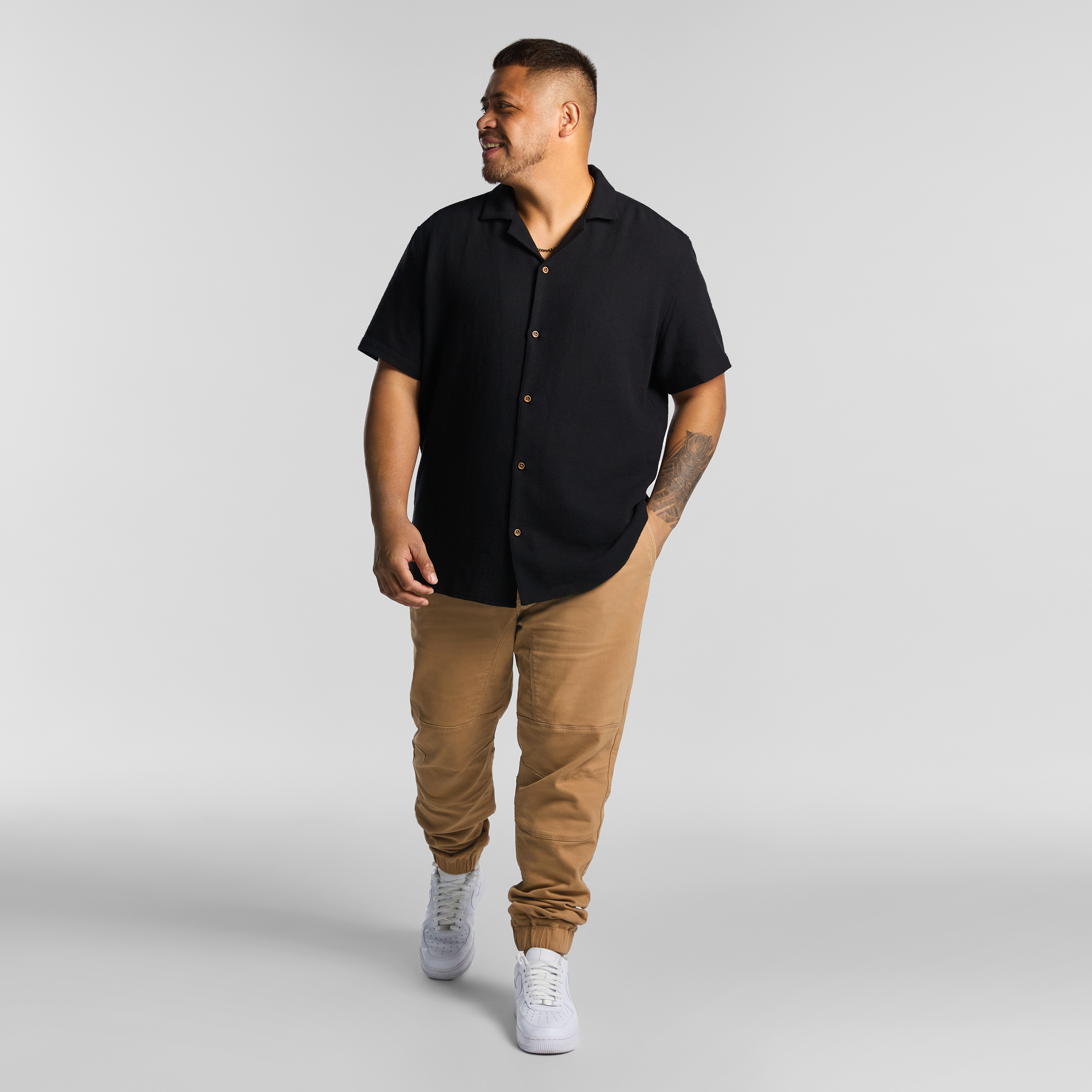 Black Sekope Textured Short Sleeve Shirt