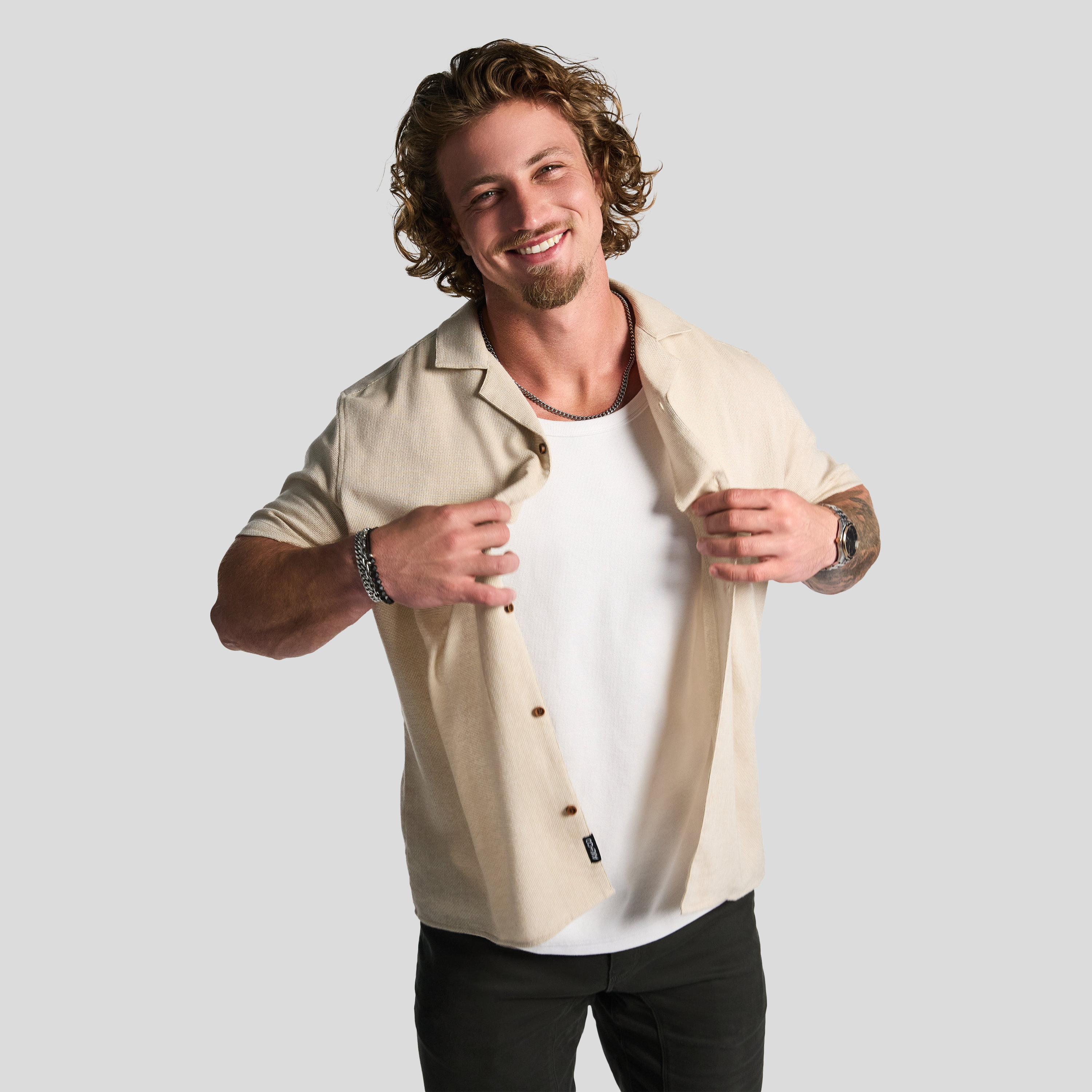 Sand Sekope Textured Short Sleeve Shirt