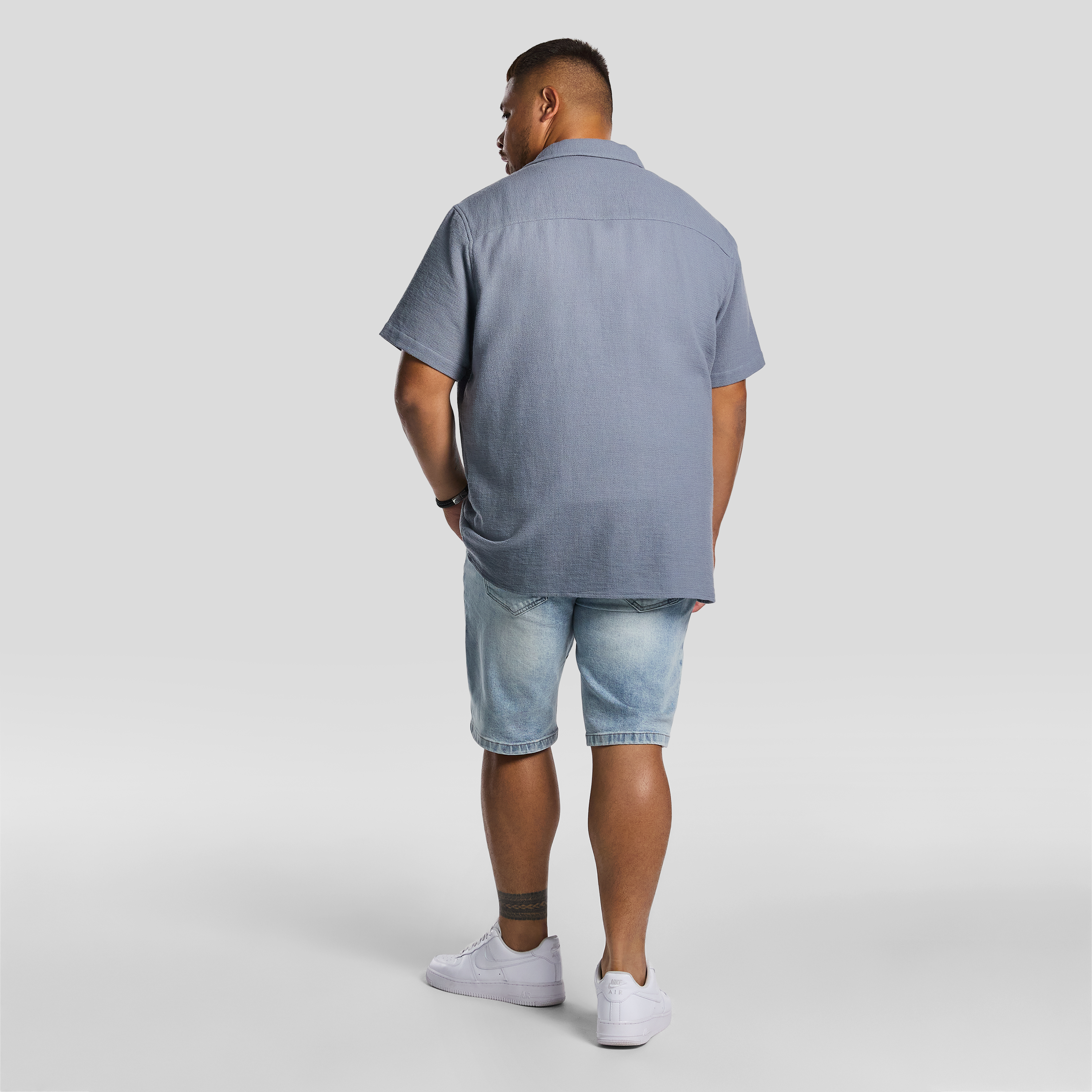 Steel Blue Sekope Textured Short Sleeve Shirt