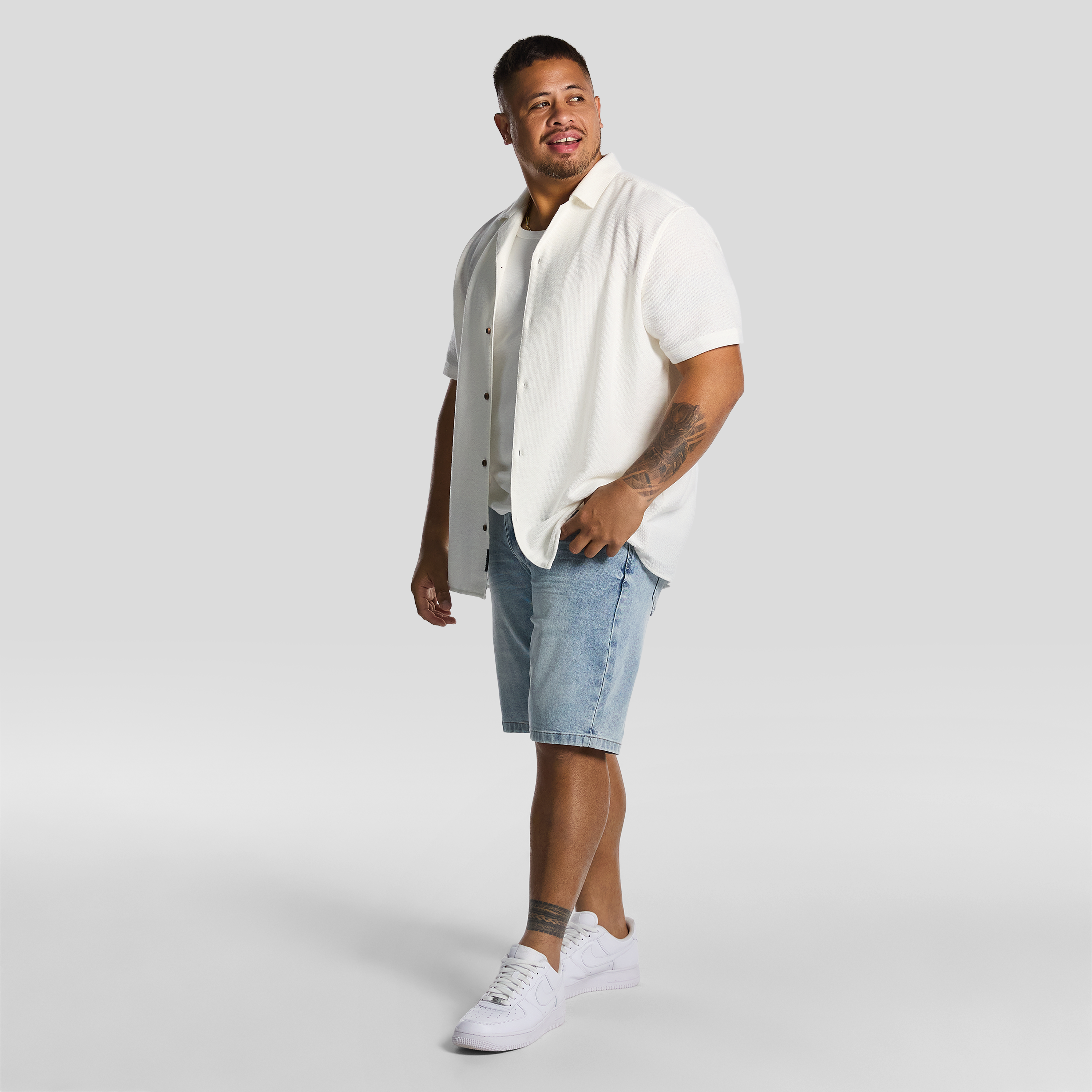 White Sekope Textured Short Sleeve Shirt