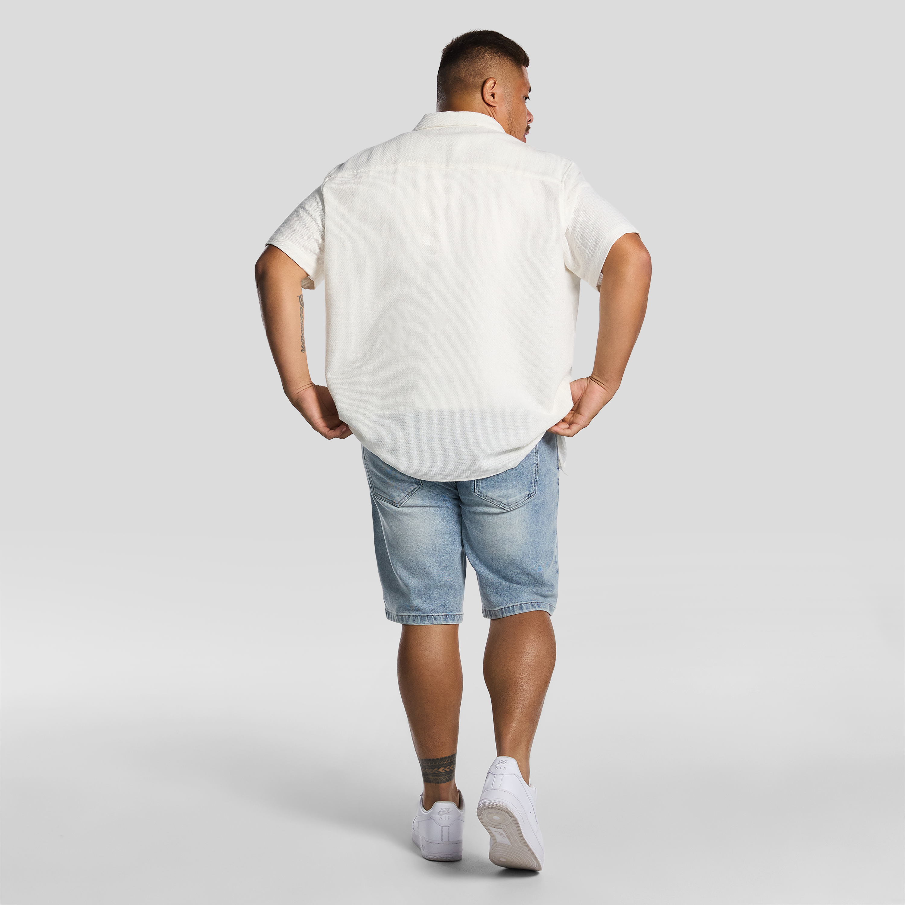 White Sekope Textured Short Sleeve Shirt