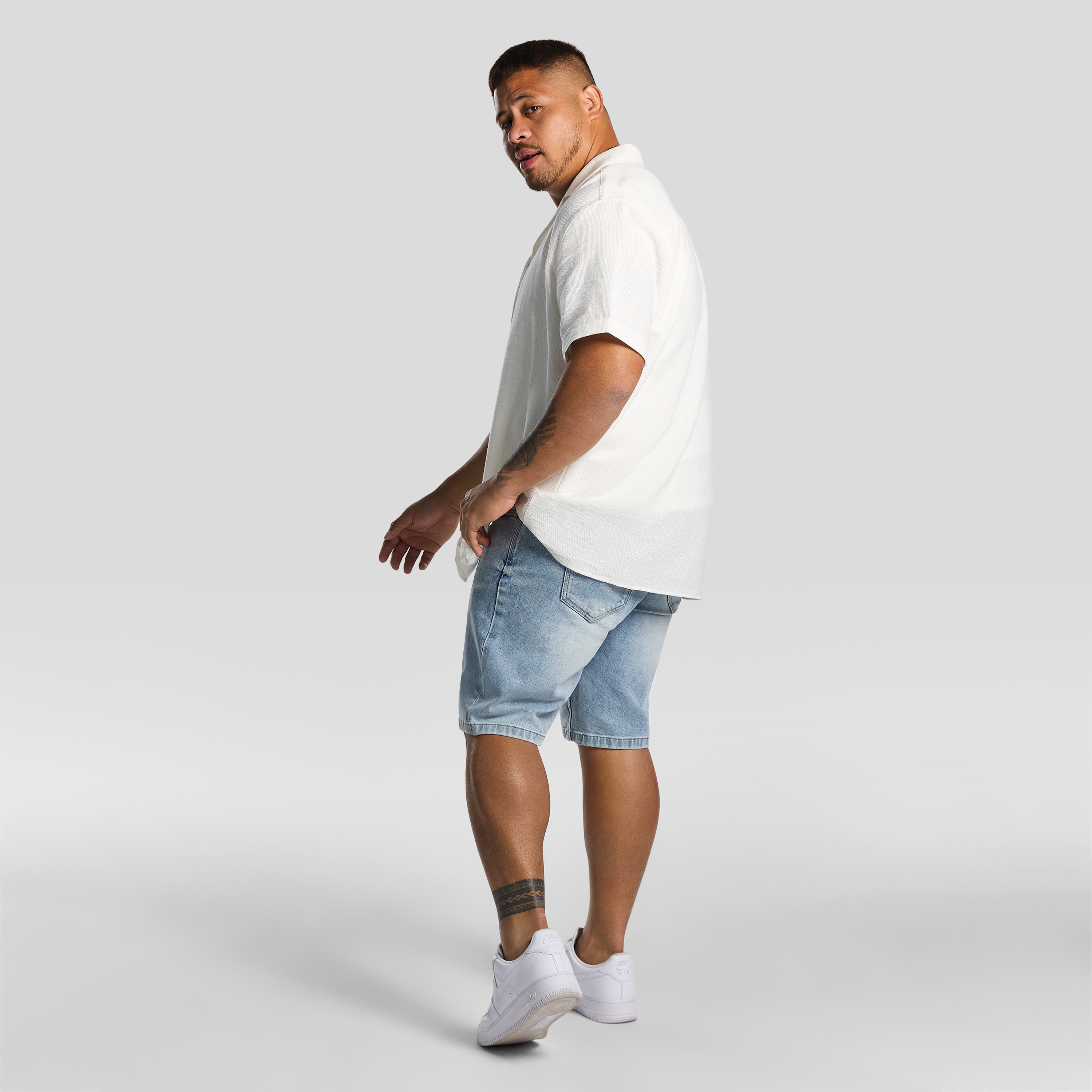 White Sekope Textured Short Sleeve Shirt