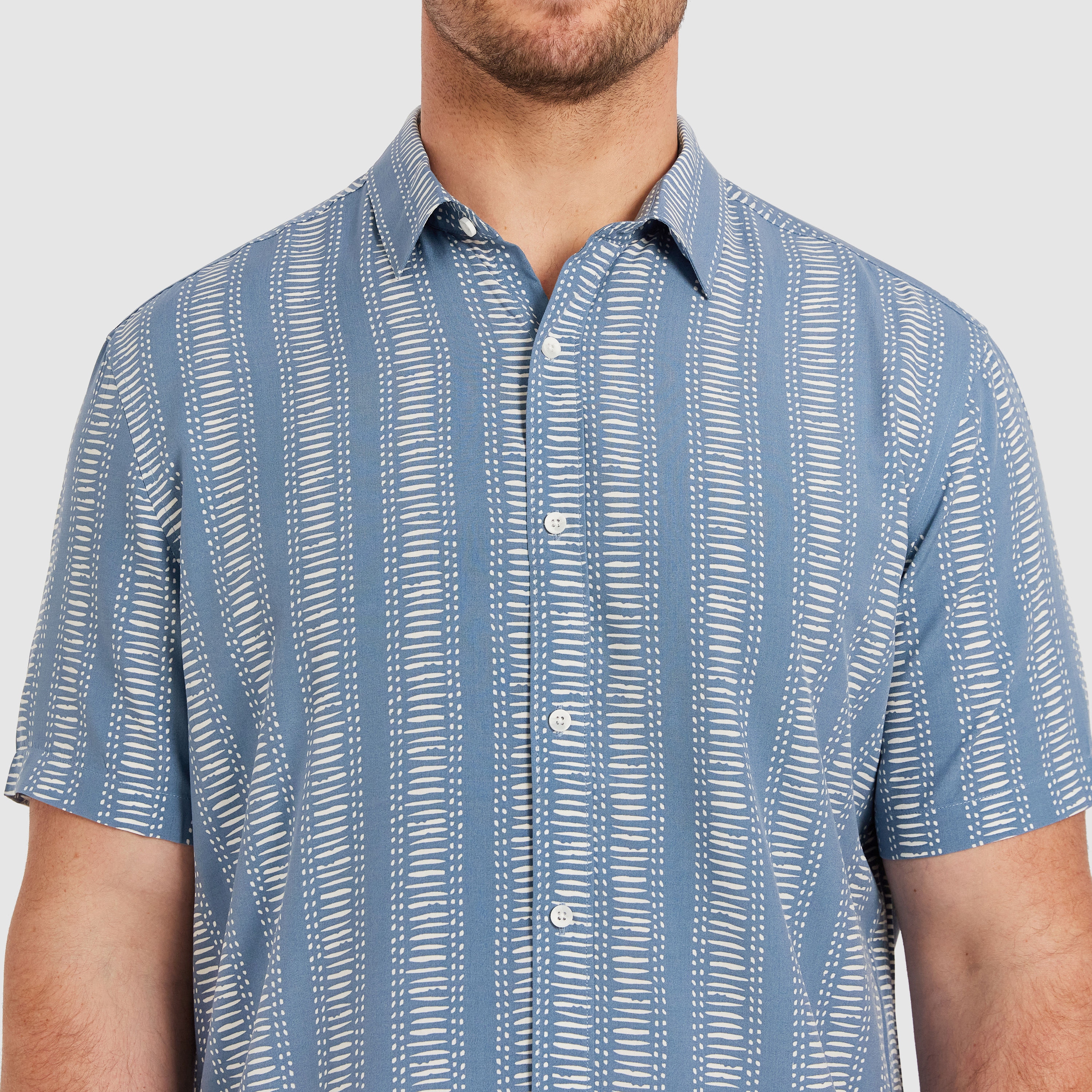 Light Blue Creed Print Shirt