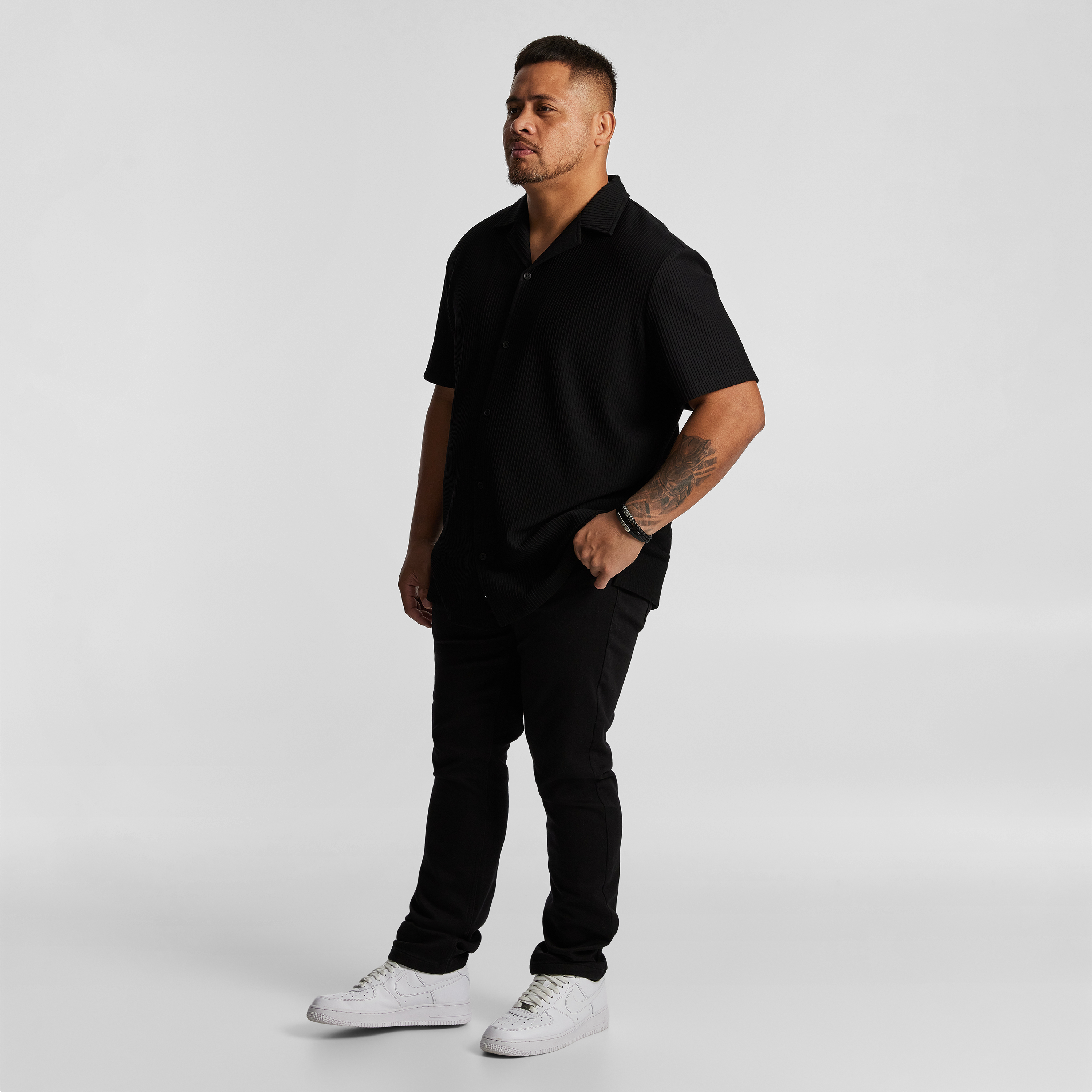 Black Kaius Textured Shirt