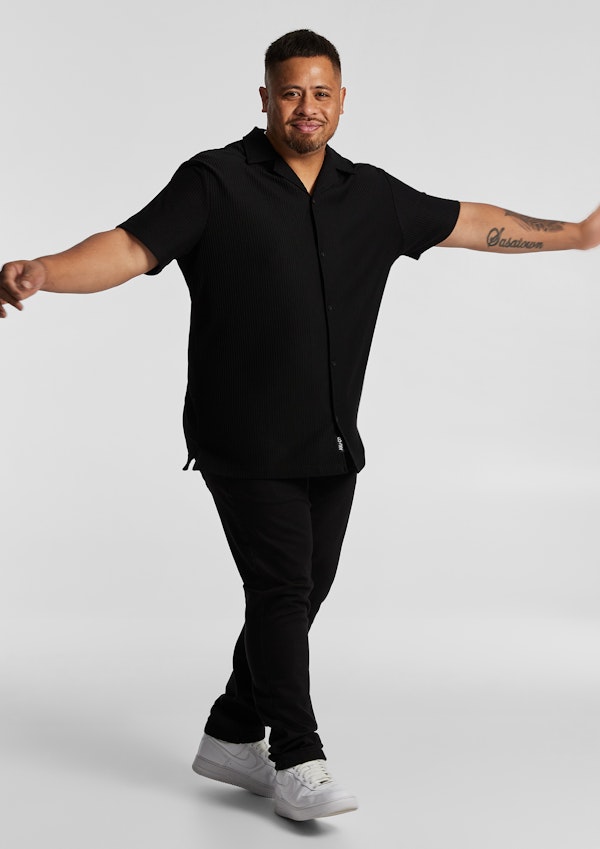 Black Kaius Textured Shirt