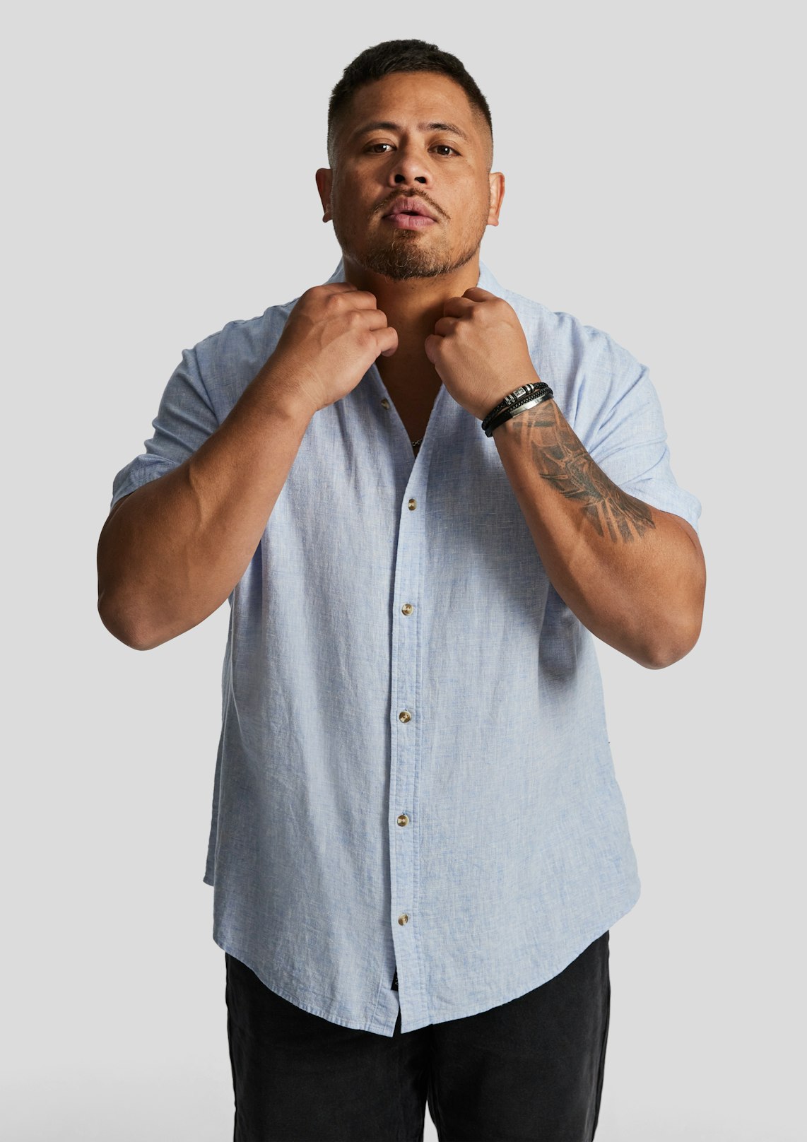 Kieran Linen Blend Short Sleeve Shirt