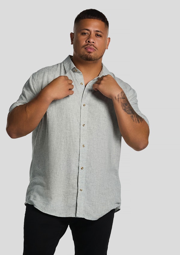 Kieran Linen Blend Short Sleeve Shirt