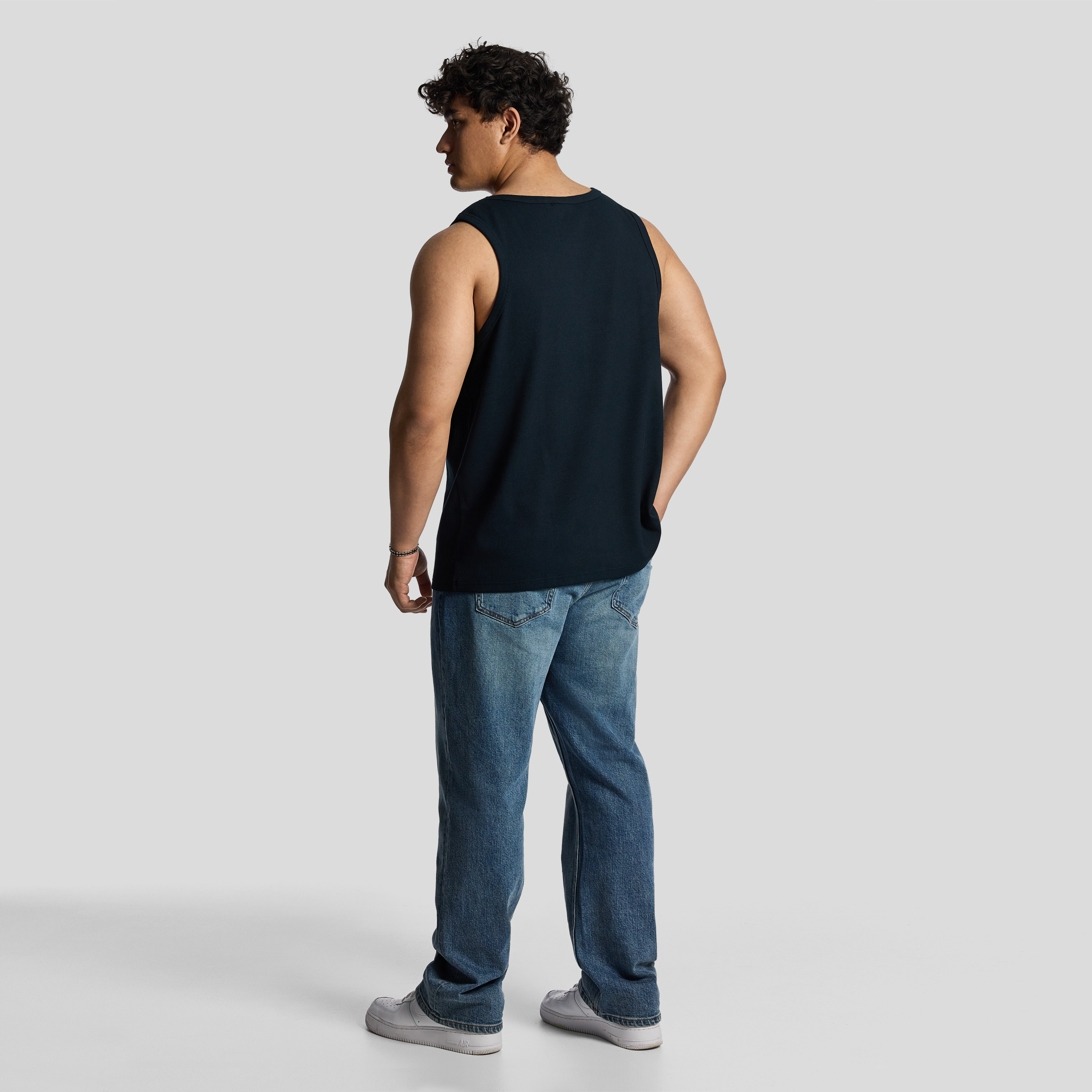 Navy Rib Singlet