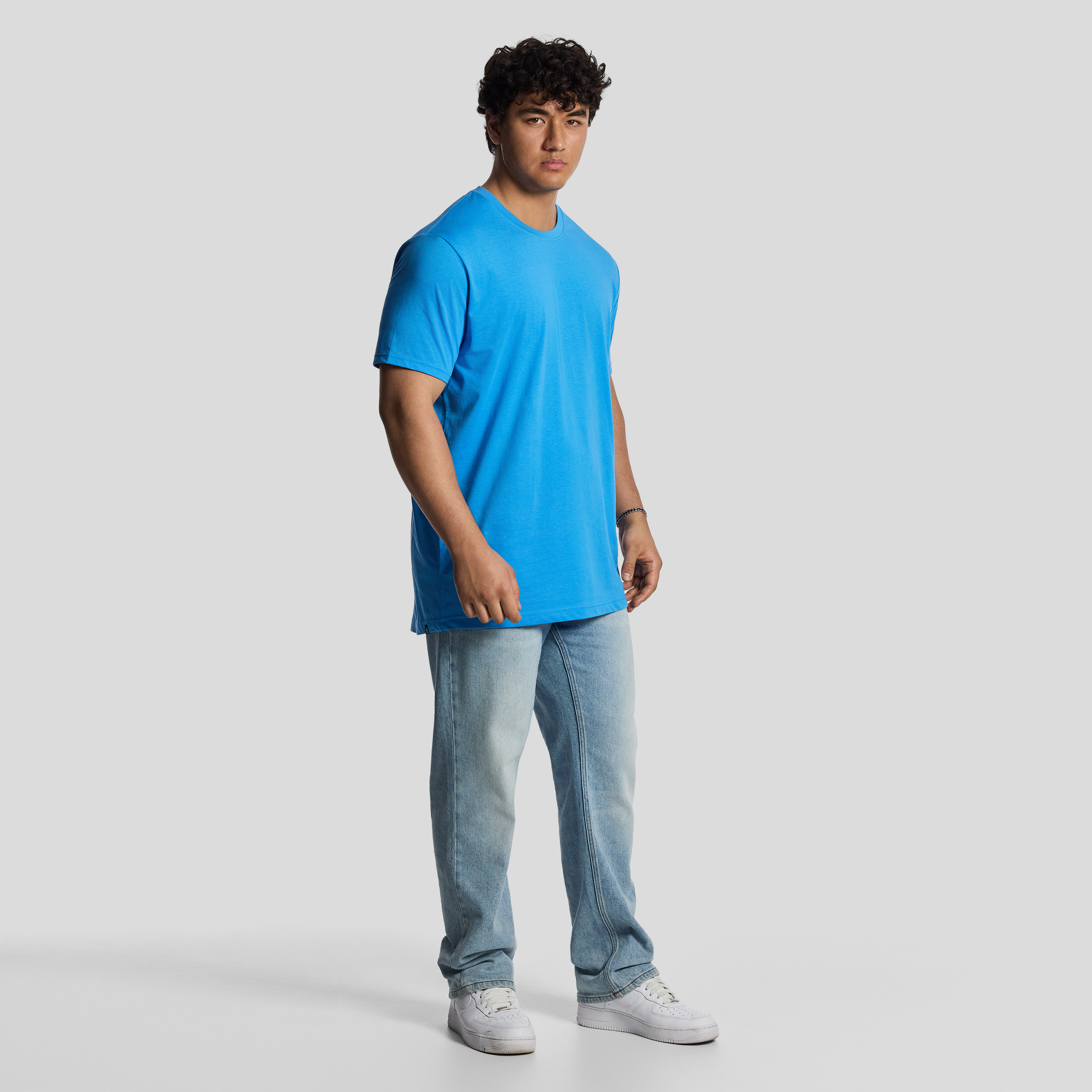 Bright Cobalt Essential Longline Crew Tee