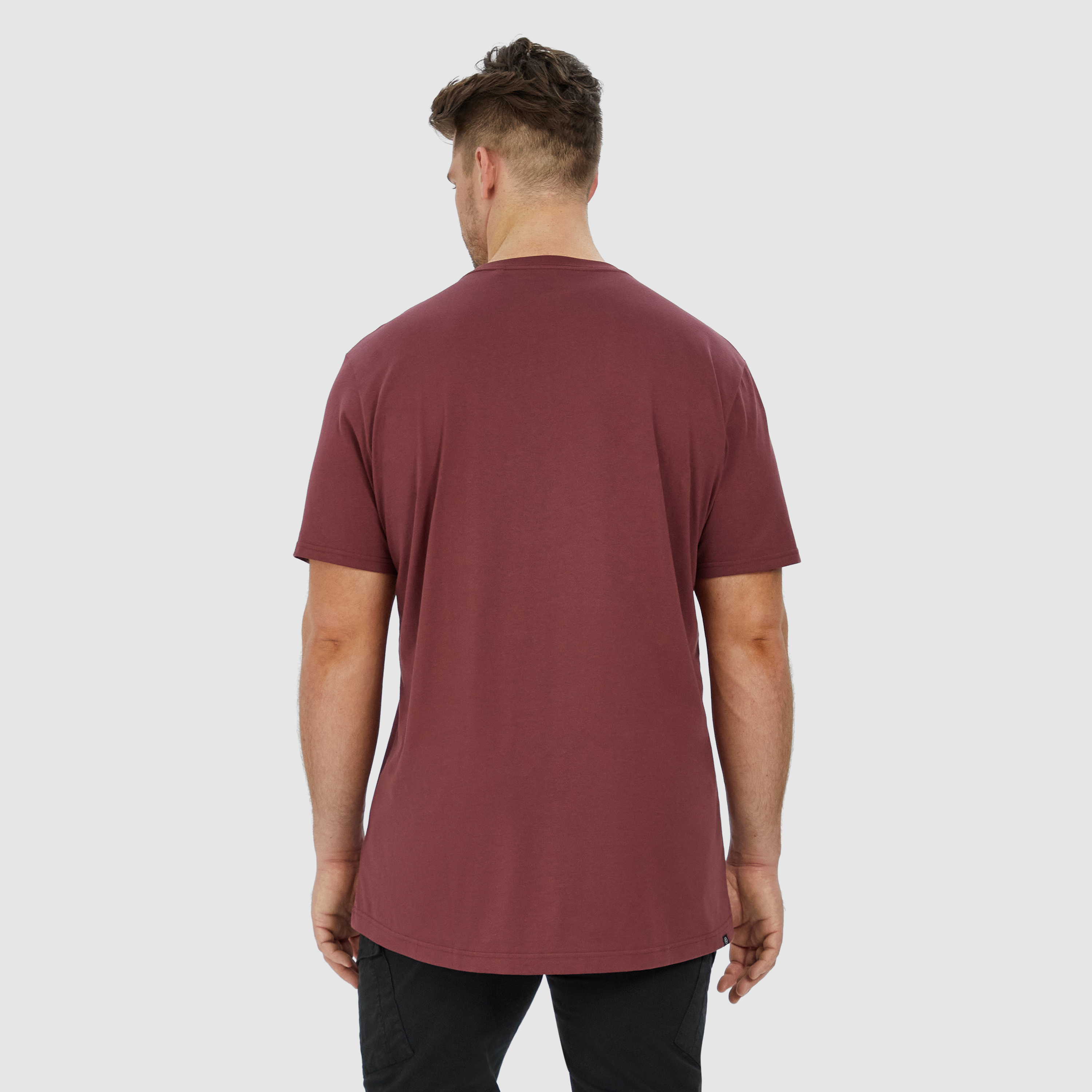 Berry Red Essential Longline Crew Tee