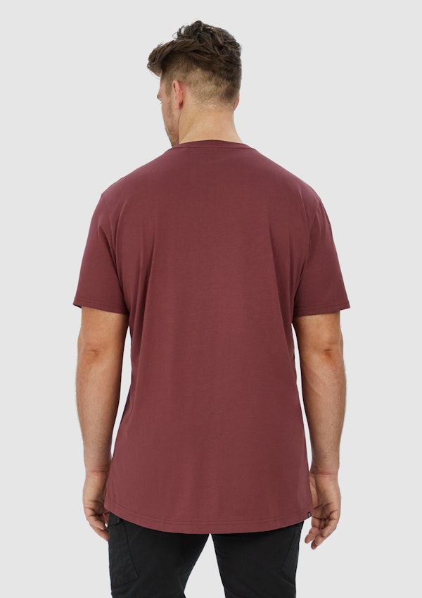 Berry Red Essential Longline Crew Tee