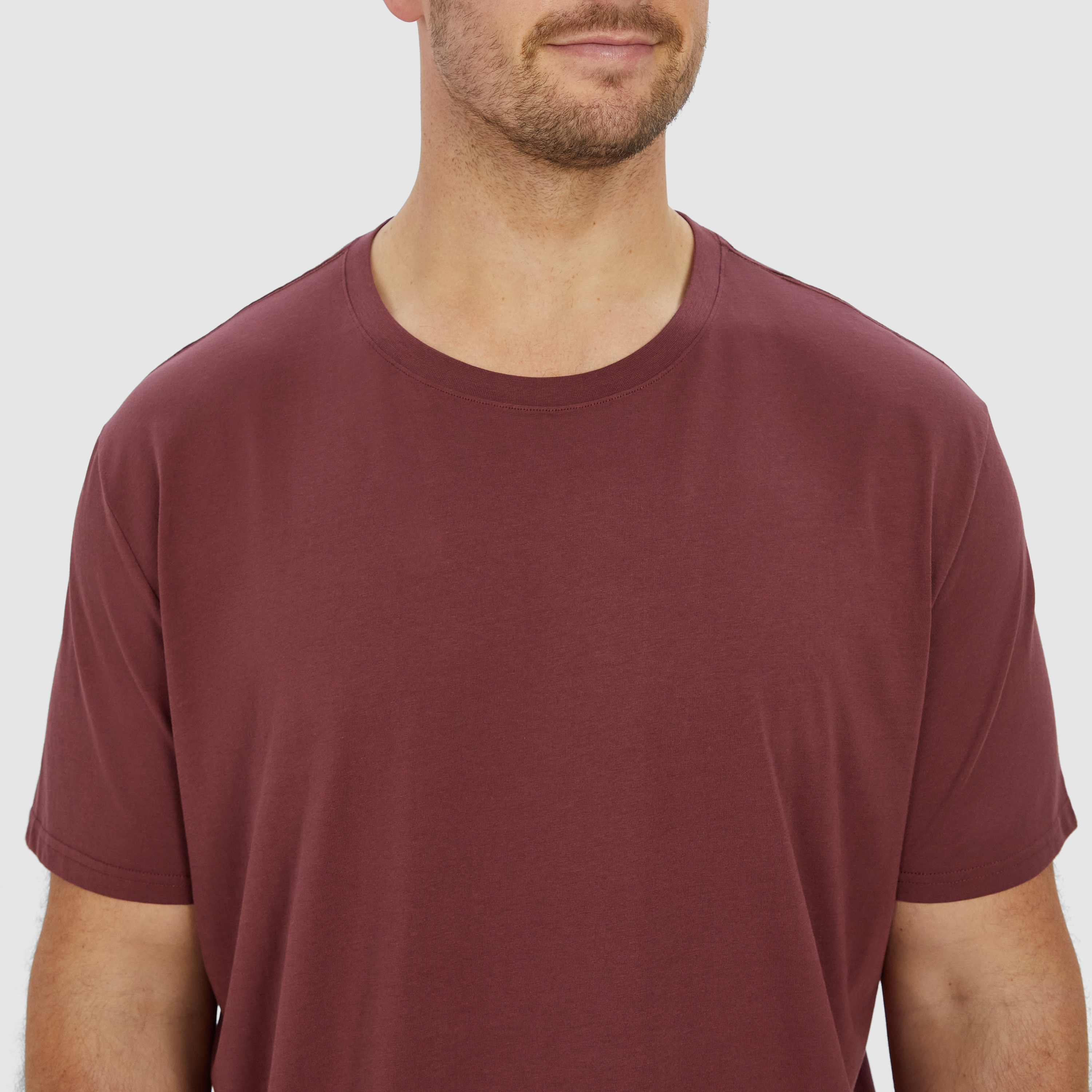 Berry Red Essential Longline Crew Tee