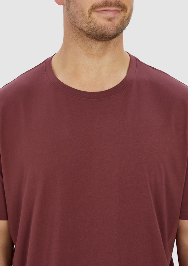 Berry Red Essential Longline Crew Tee