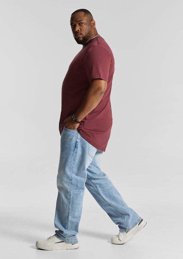 Berry Red Essential Longline Crew Tee