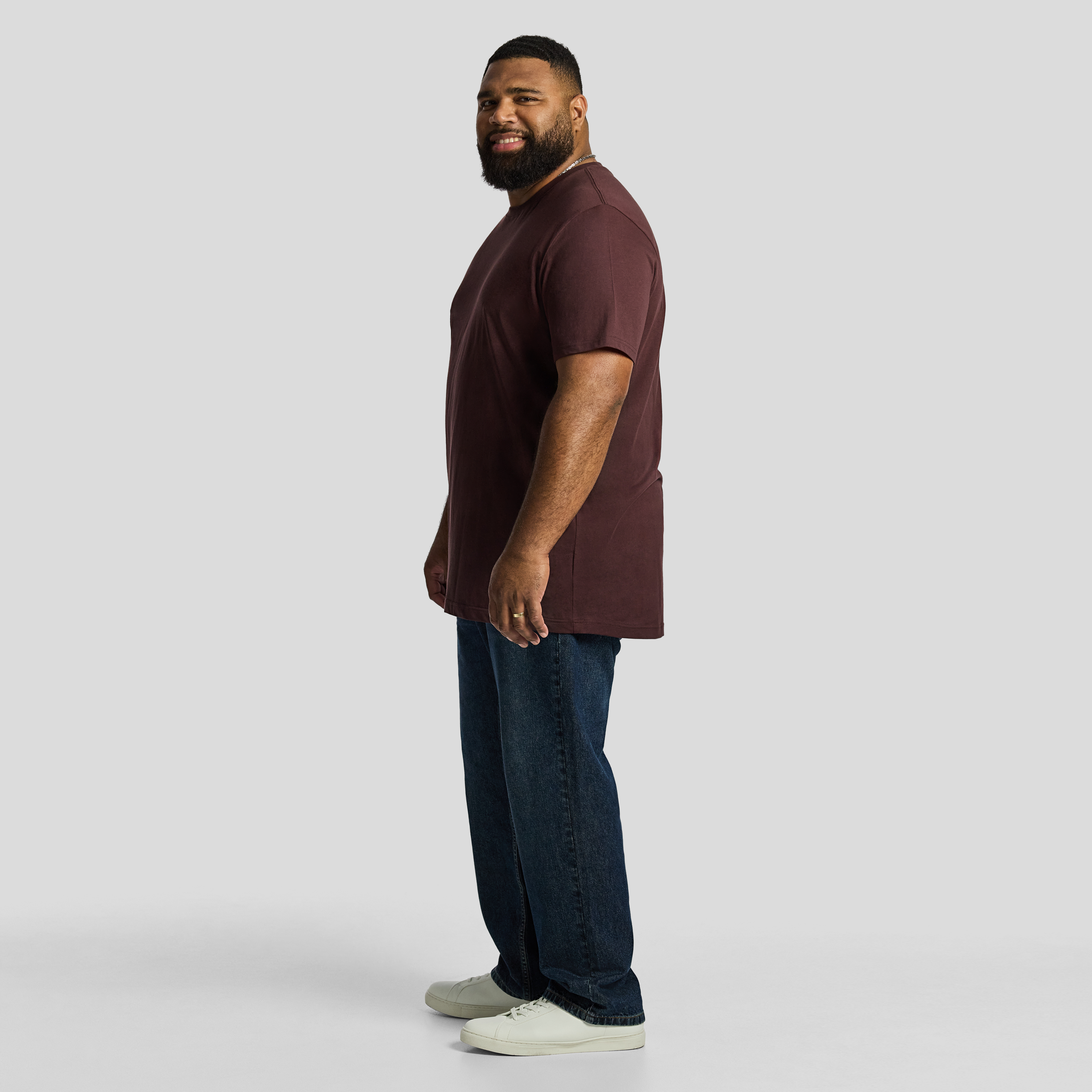 Berry Red Essential Longline Crew Tee