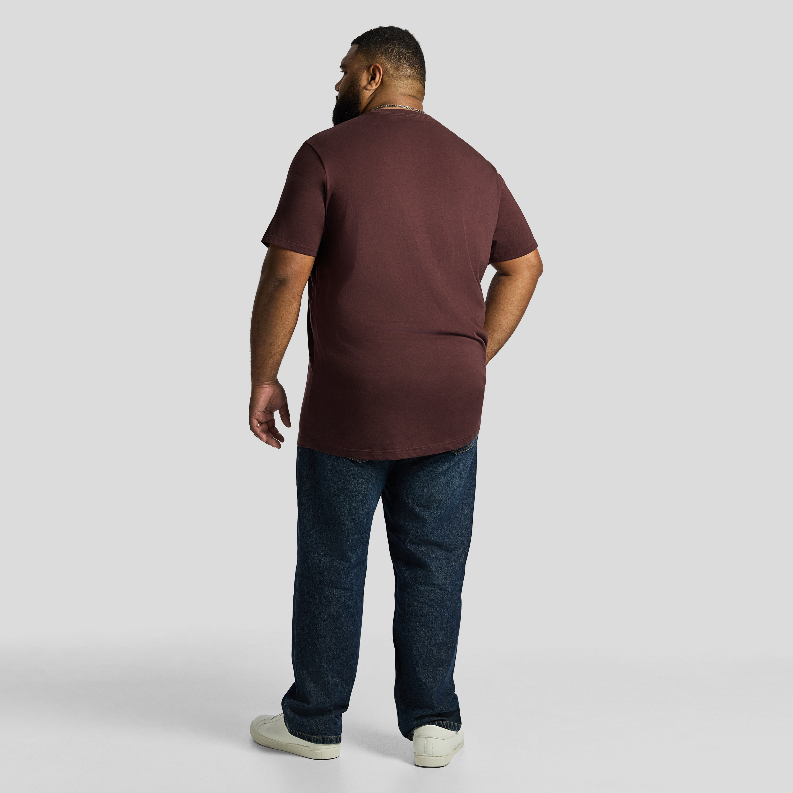 Berry Red Essential Longline Crew Tee