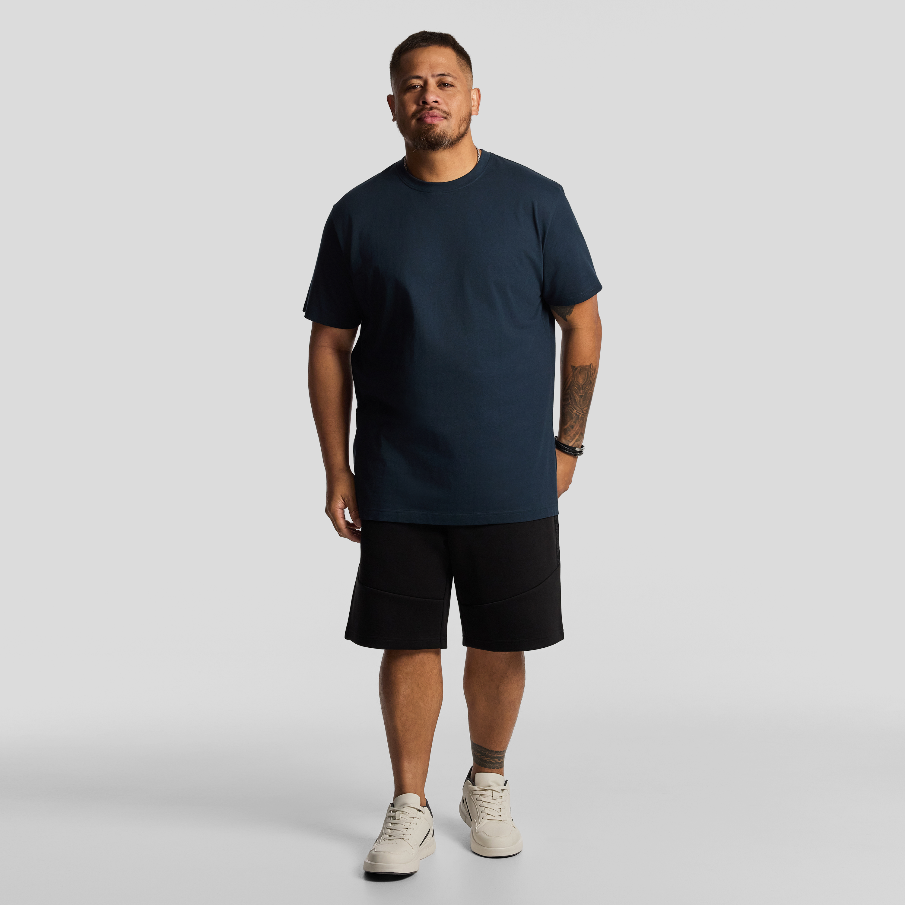 Petrol Blue Essential Longline Crew Tee