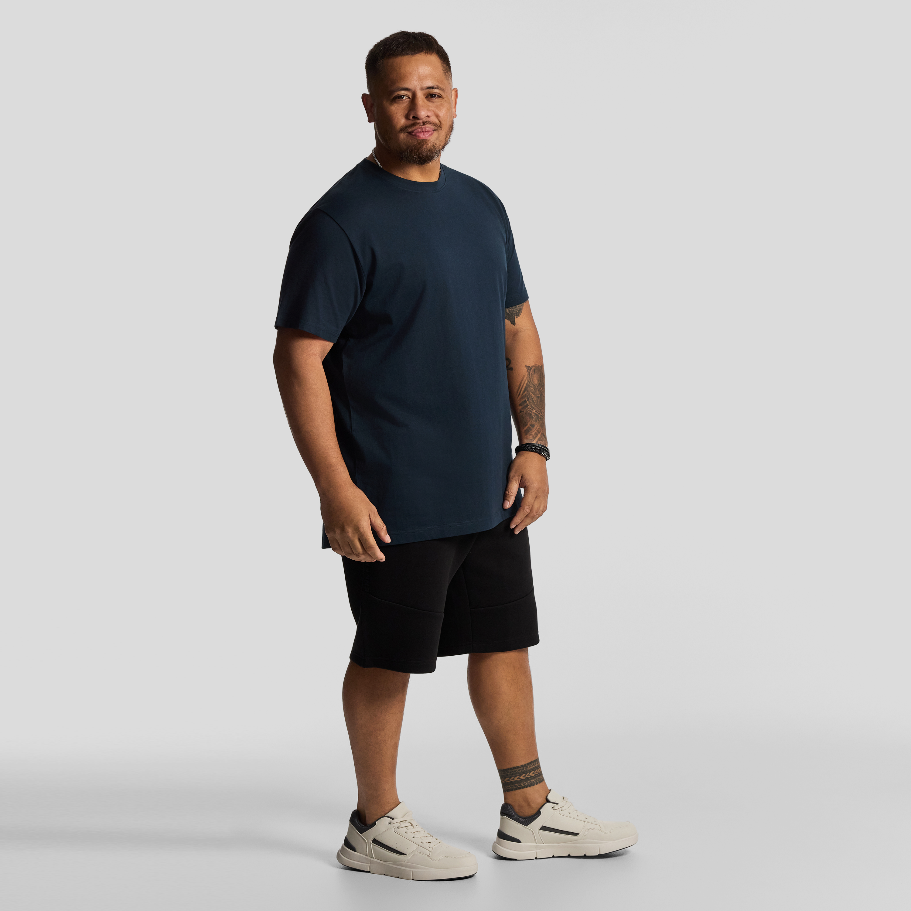 Petrol Blue Essential Longline Crew Tee