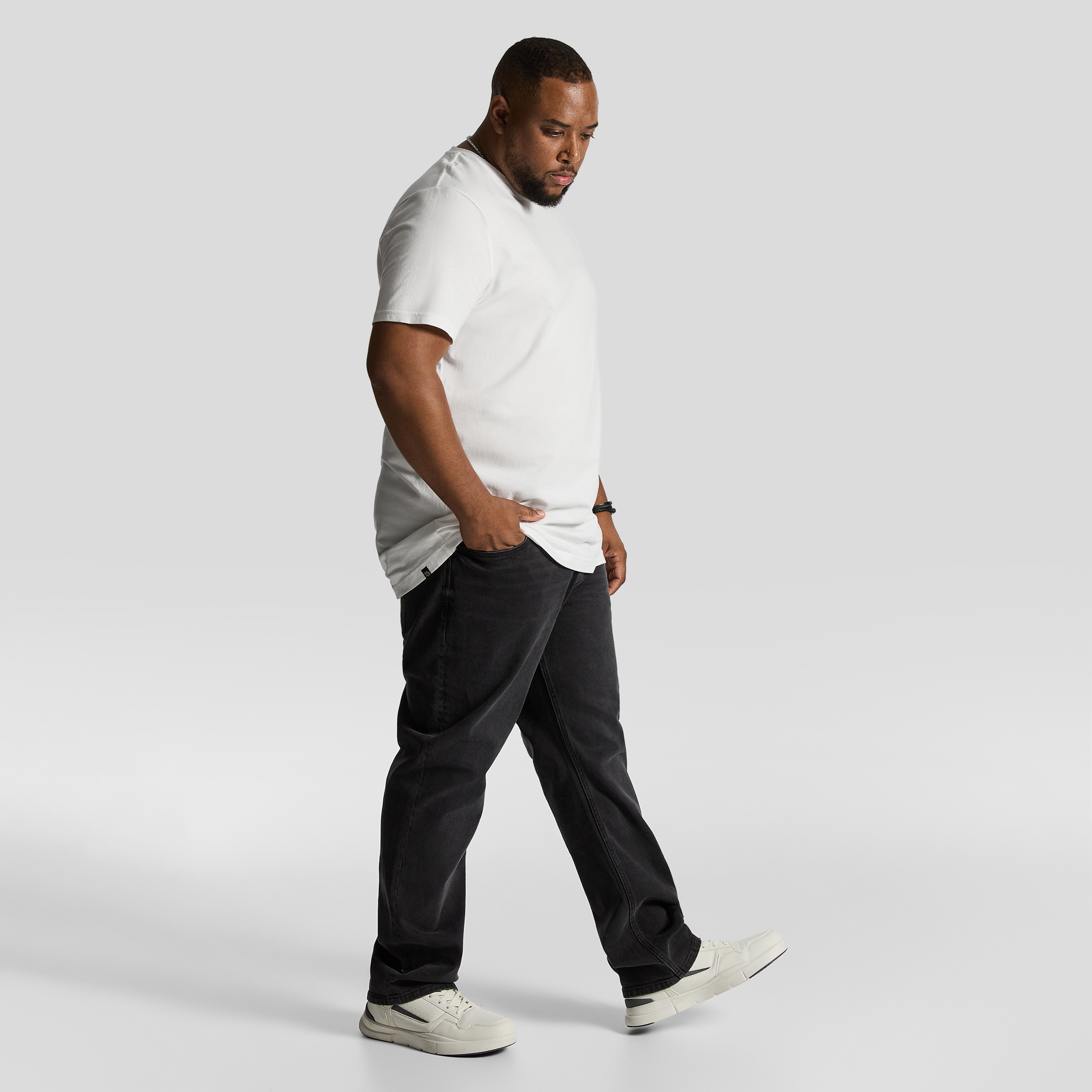 White Essential Longline Crew Tee AXL+CO