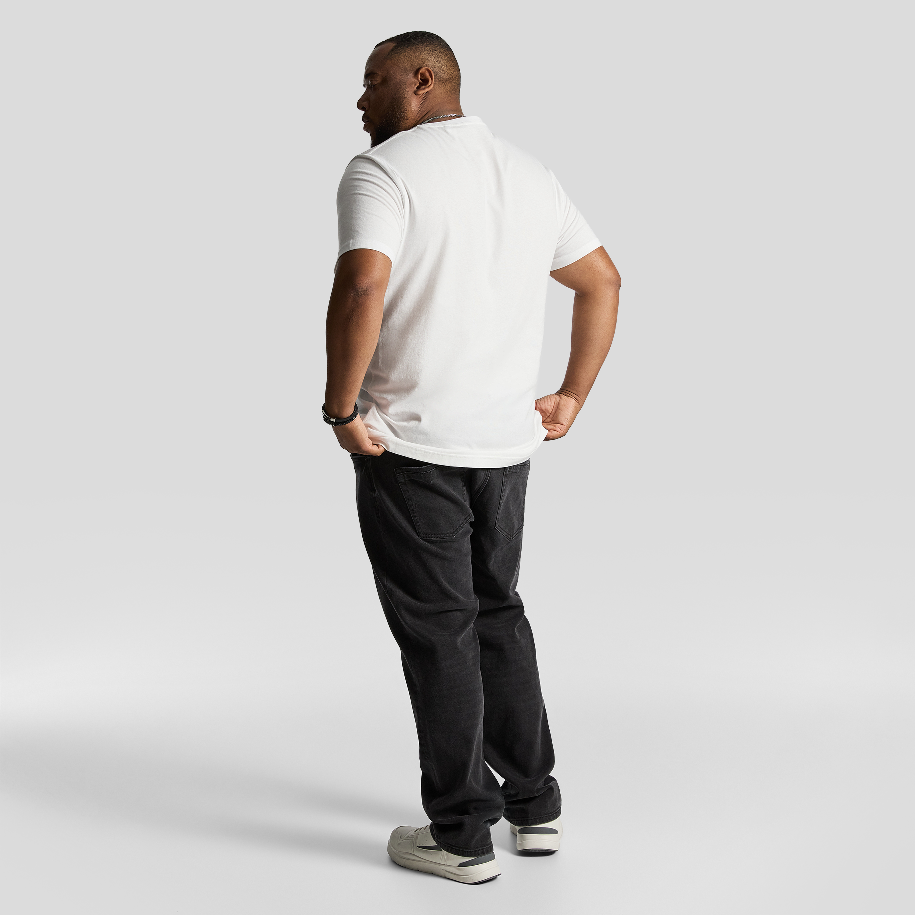 White Essential Longline Crew Tee