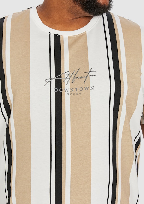 Sand Marsden Stripe Crew Tee